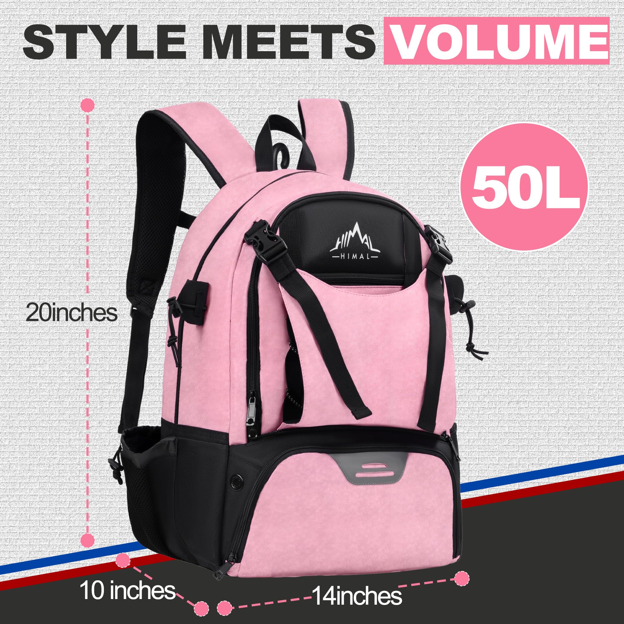 GoHimal Lacrosse Bag Extra Large Lacrosse Backpack with Tow Stick Holder