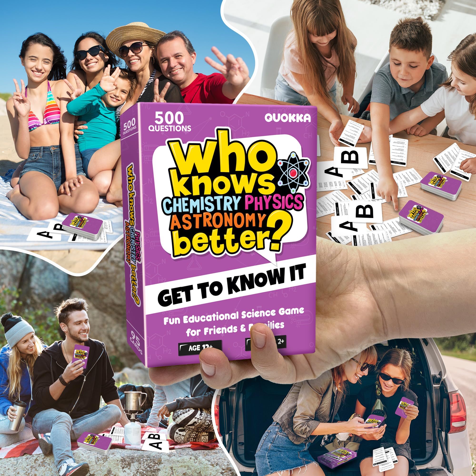 Family Board Games for Kids and Adults - Trivia Card Games for Kids 8-12 and Adults - Who Knows Me Better for Family Game Night - 500+ Facts Questions from Ages 6-8 — Fun Travel Car Activities for 5+