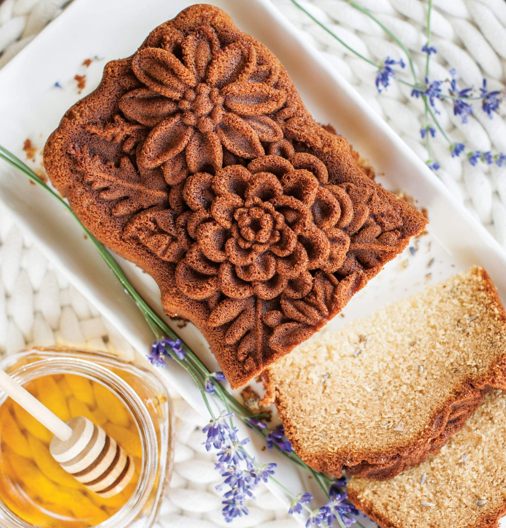 Nordic Ware Wildflower Heart Bundt, 6 Cup, Toffee