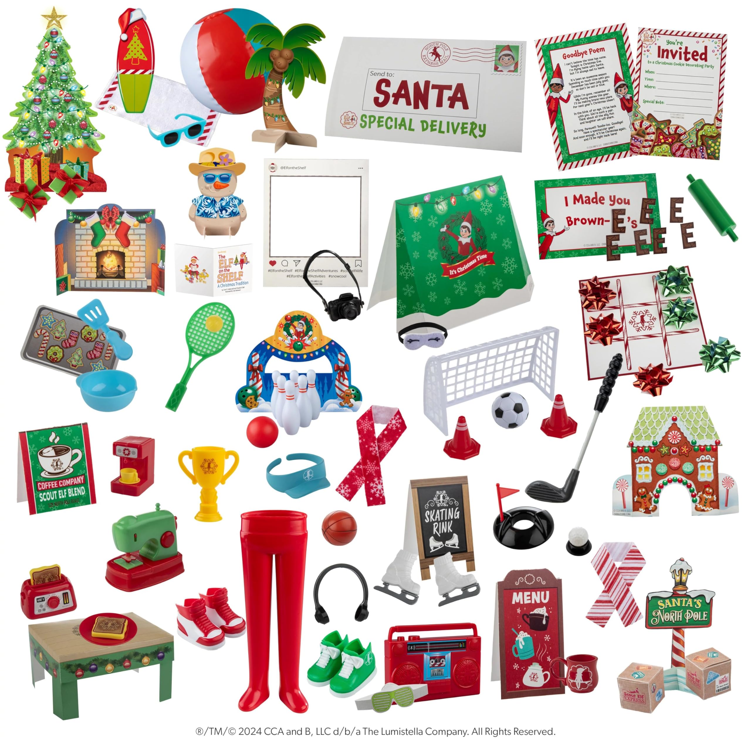 The Elf on the Shelf 24-Day Super Set Official The Elf on the Shelf Ideas for 24 Days of Elf Magic - 80+ Props, MagiFreez Standing Pants and Calendar - for Ages 3 Years and Up Scout Elf Not Included