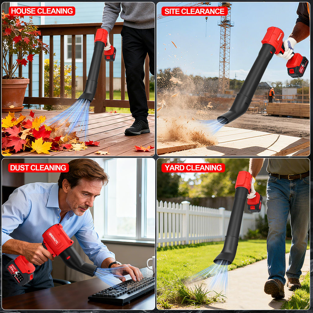 Electric Handheld Leaf Blower Cordless with 2X 4.0Ah Batteries and Charger, 650CFM 160MPH, 2 Extended Nozzles, Portable Mini Lightweight for Seniors Gift, Yard,Patio,Gutter,Lawn Care, Garden Tool