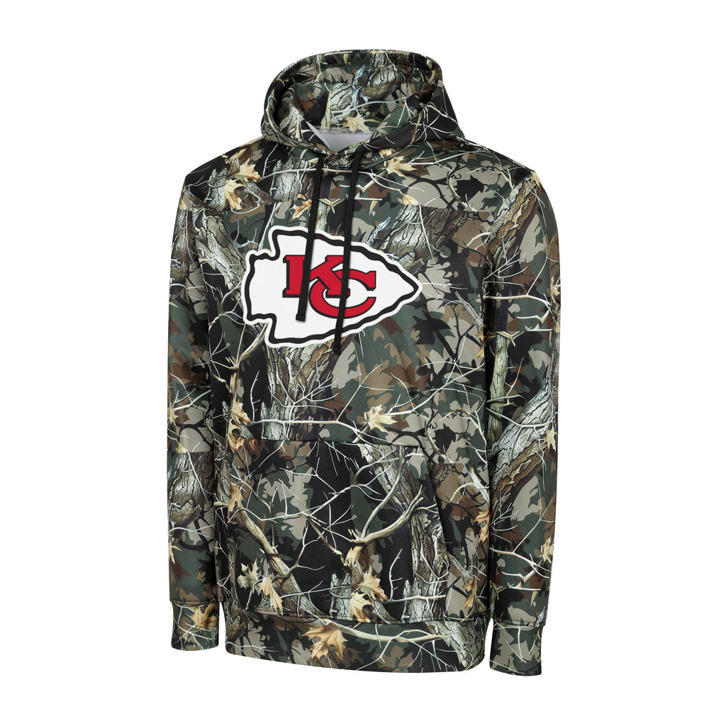 FOCO NFL Men's Official Sideline Hunter Camo Primary Logo Performance Pullover Hoodie Sweatshirt