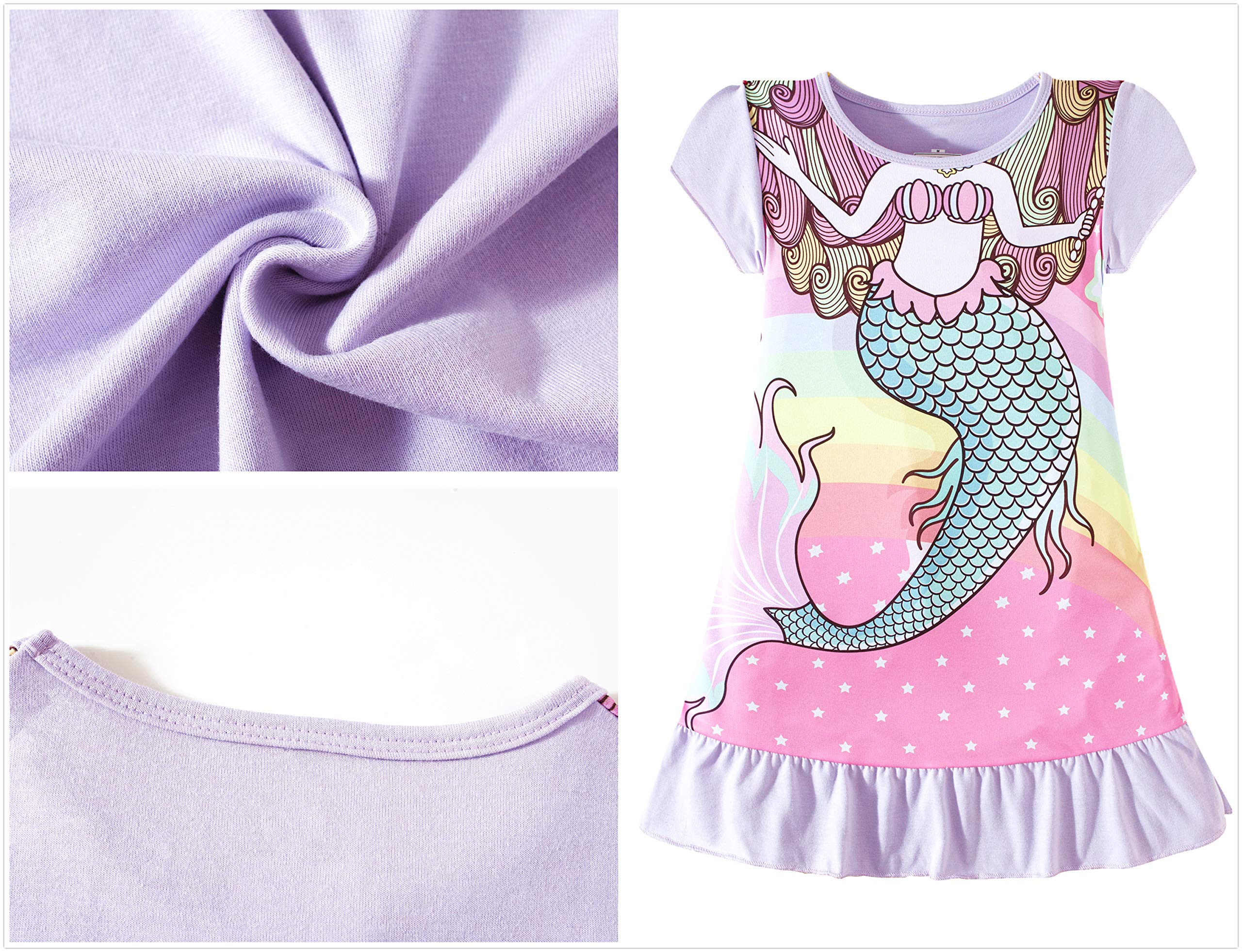 Nightgowns for Girls Kids Pajamas Princess Dress Sleepwear Night Gown 3-10 Years
