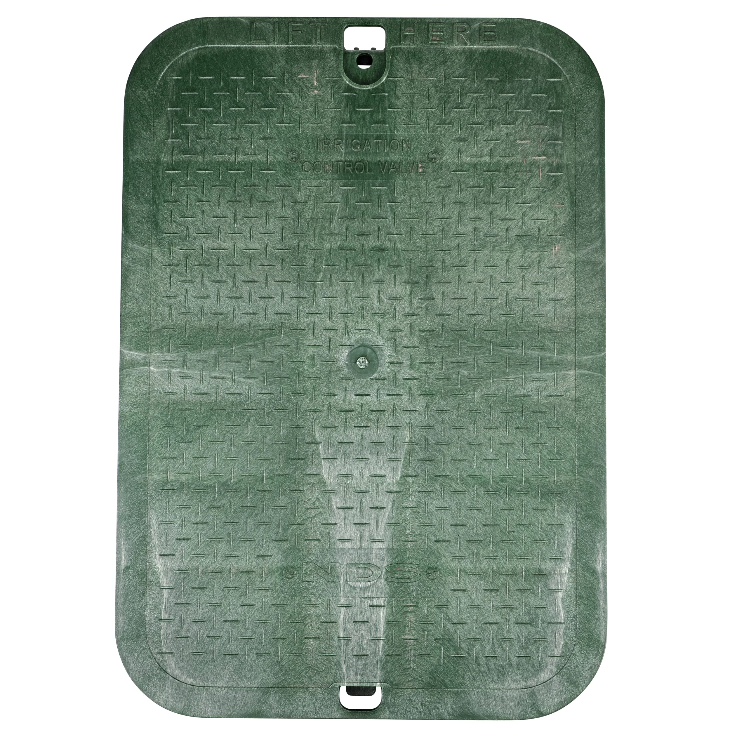 NDS 117BC* 15 in. X 22 in. Rectangular Jumbo Valve Box and Cover, 12 in. Height, Irrigation Control Valve Lettering, Black Box, Green Overlapping Cover, Black/Green