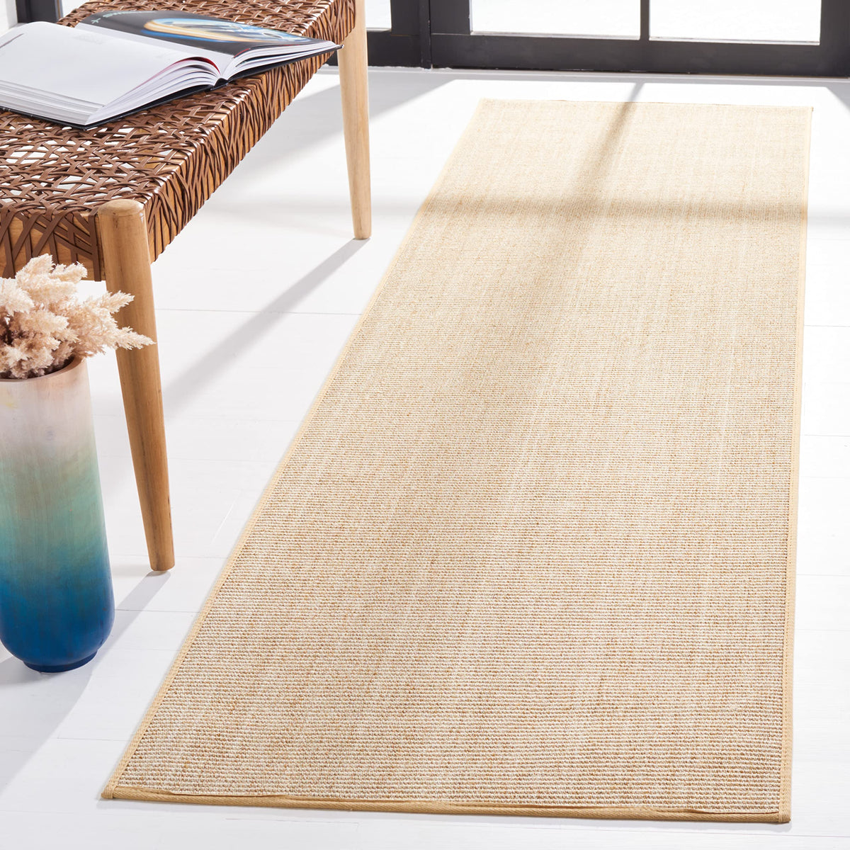 Martha Stewart x SAFAVIEH Area Rug Collection - 1'9" x 2'10", Beige & Ivory, Sisal & Jute, Farmhouse Style, Ideal for Living Room, Bedroom, Office, Dining Space (MSR9501C)