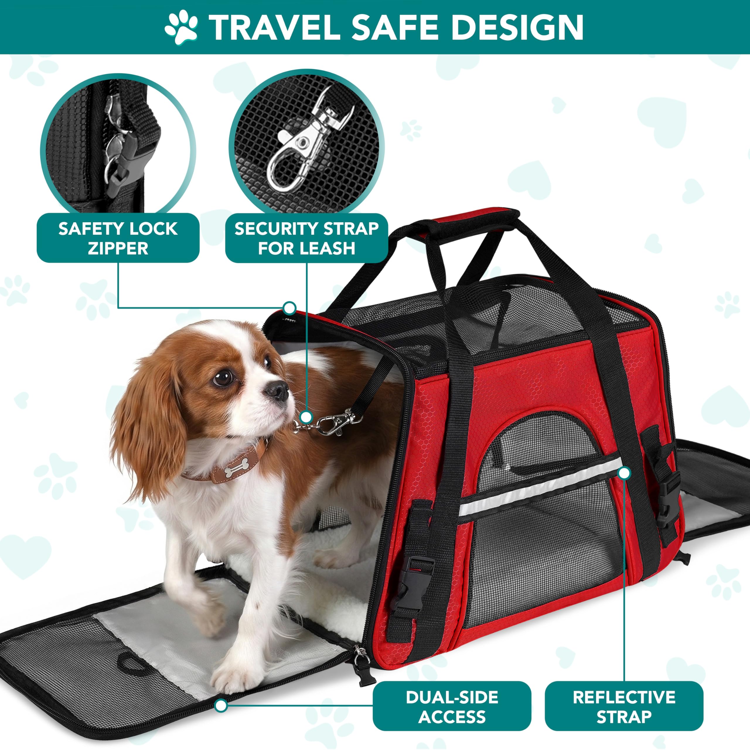 PetAmi Airline Approved Pet Carrier for Cats & Small Dogs, Soft Sided TSA Travel Carrier Bag with Sherpa Bed, Breathable Mesh Ventilation, Collapsible Bowl, Fits Under Seat, Up to 18 lbs, Small Black
