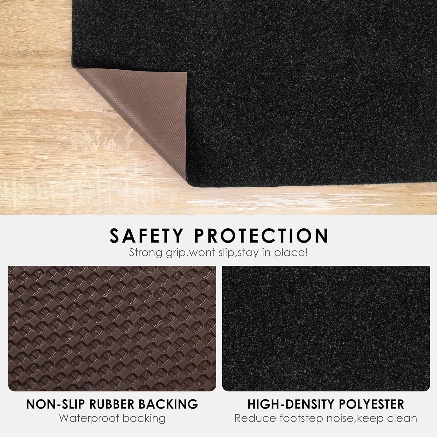 koloko 2ft x 2ft Runner Rug Non-Slip Outdoor Indoor Carpet Runner Custom Size Floor Runners Area Rugs Mat with Rubber Backing for Hallway Entryway Balcony Patio Kitchen Garage Stair Laundry
