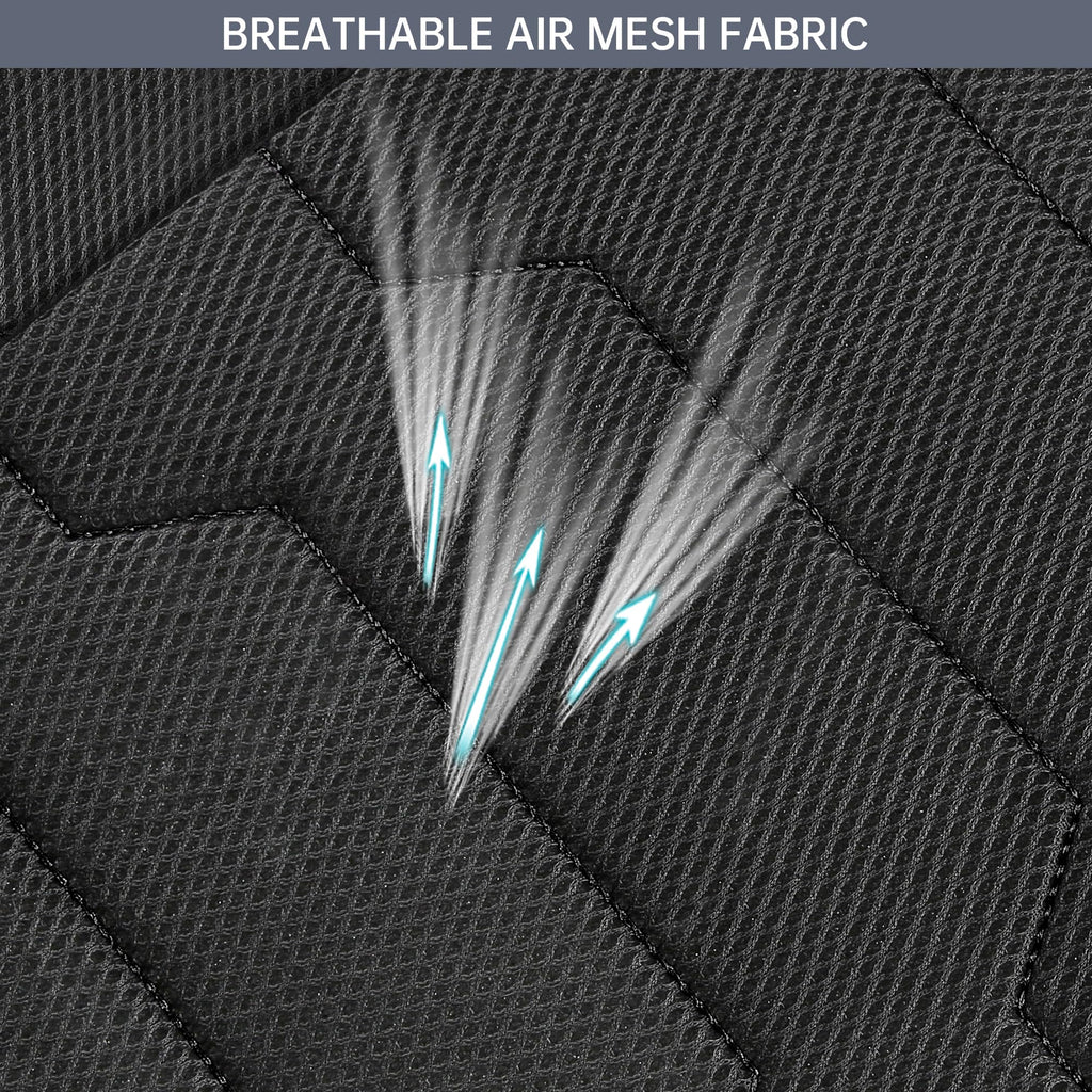 AOKAOK 3D Air-Mesh Car Seat Covers Full Set, Breathable and Split Bench Compatible Seat Covers for Cars, Universal Car Interior Covers for Most Cars Sedan Truck SUV(Black/Blue)