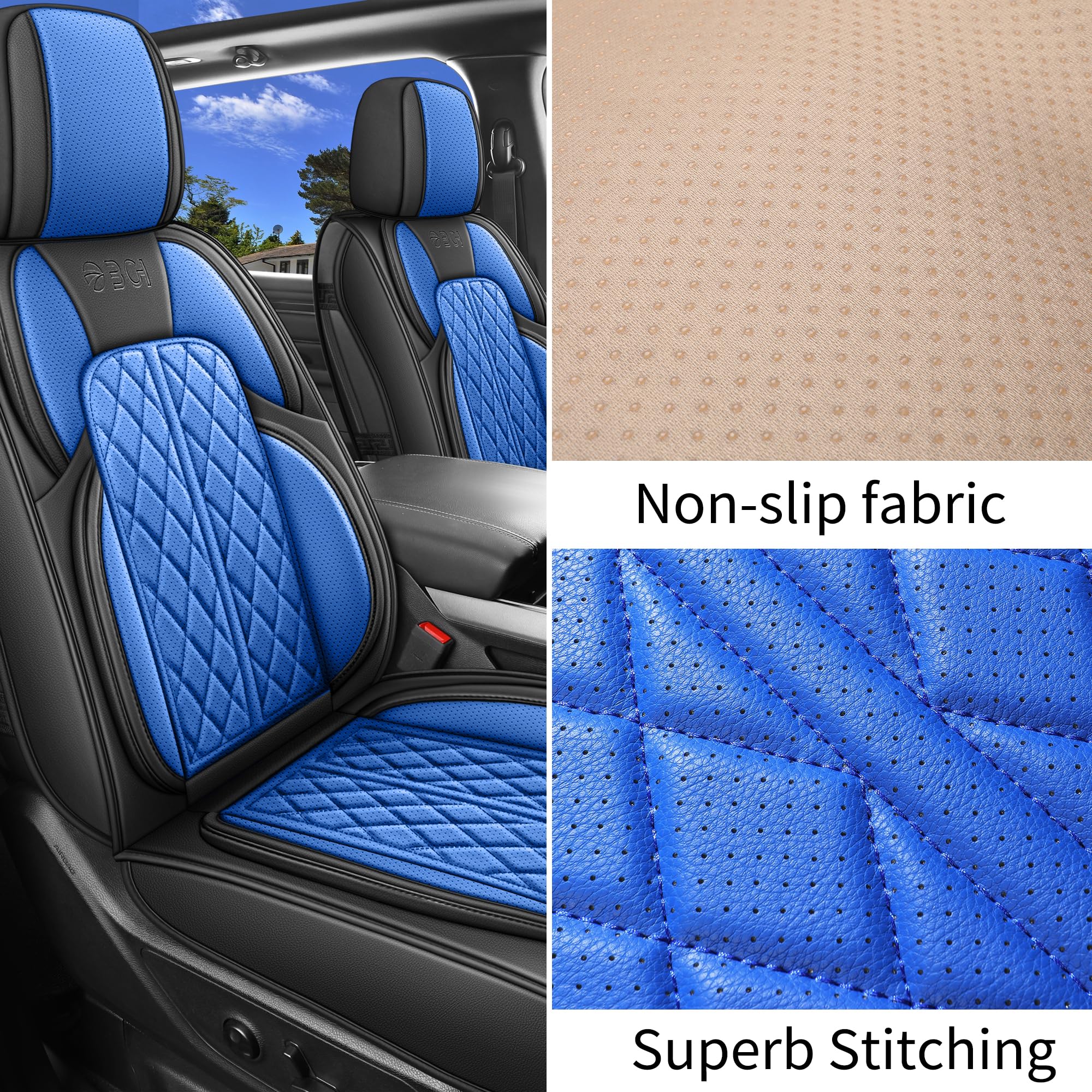 Car Seat Cover Custom Fit for Ford F150 2009-2026 Faux Leather Seat Cover Set Compatible with Regular Cab Super Cab Super Crew Pickup Truck Cushions (Black, Front Seat)