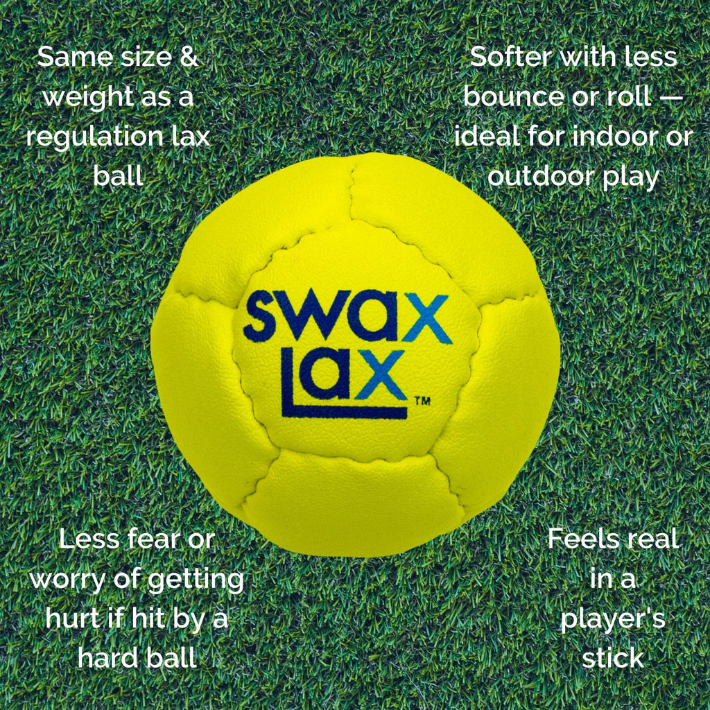 SWAX LAX Lacrosse Training Ball - Indoor Outdoor Practice Less Bounce & Rebounds