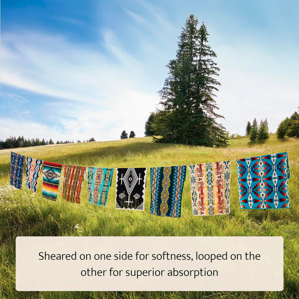 Pendleton Oversized Jacquard Spa Towels, 40 x 70 inches Bath Towels, 100% Cotton, Soft and Quick Dry for the Beach, Hot Tub, Pool - Highland Peak Aqua