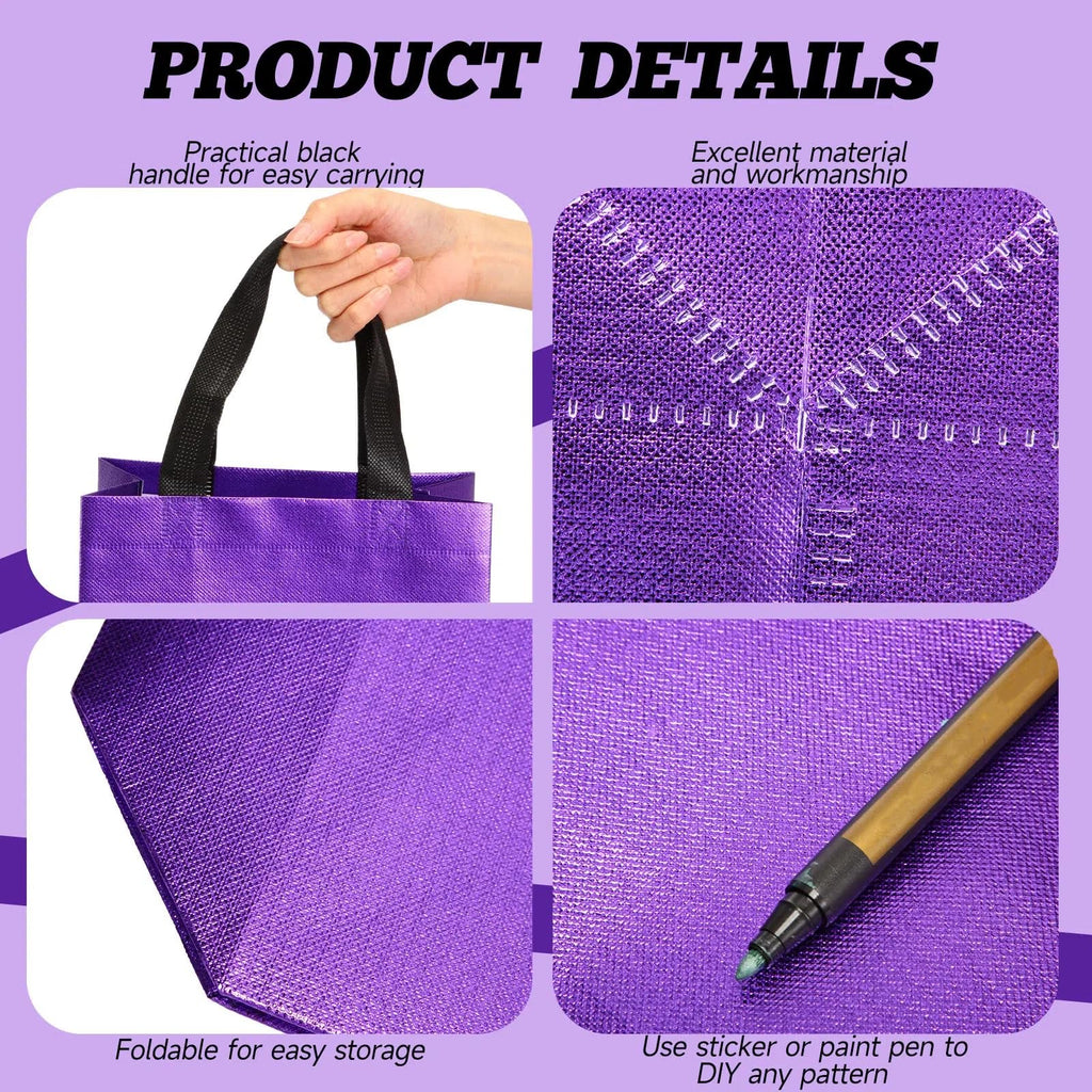 Eccliy 80 Pcs Reusable Gift Bags Set Glossy Grocery Gift Tote Bag with Hadnle for Wedding, Father's Day, Graduation, Summer Event (10 x 8 x 4.7 Inch,Black)