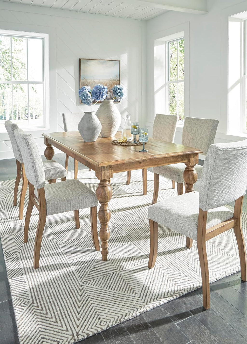 Signature Design by Ashley Rybergston Casual Dining Table with 4 Legs, Light Brown