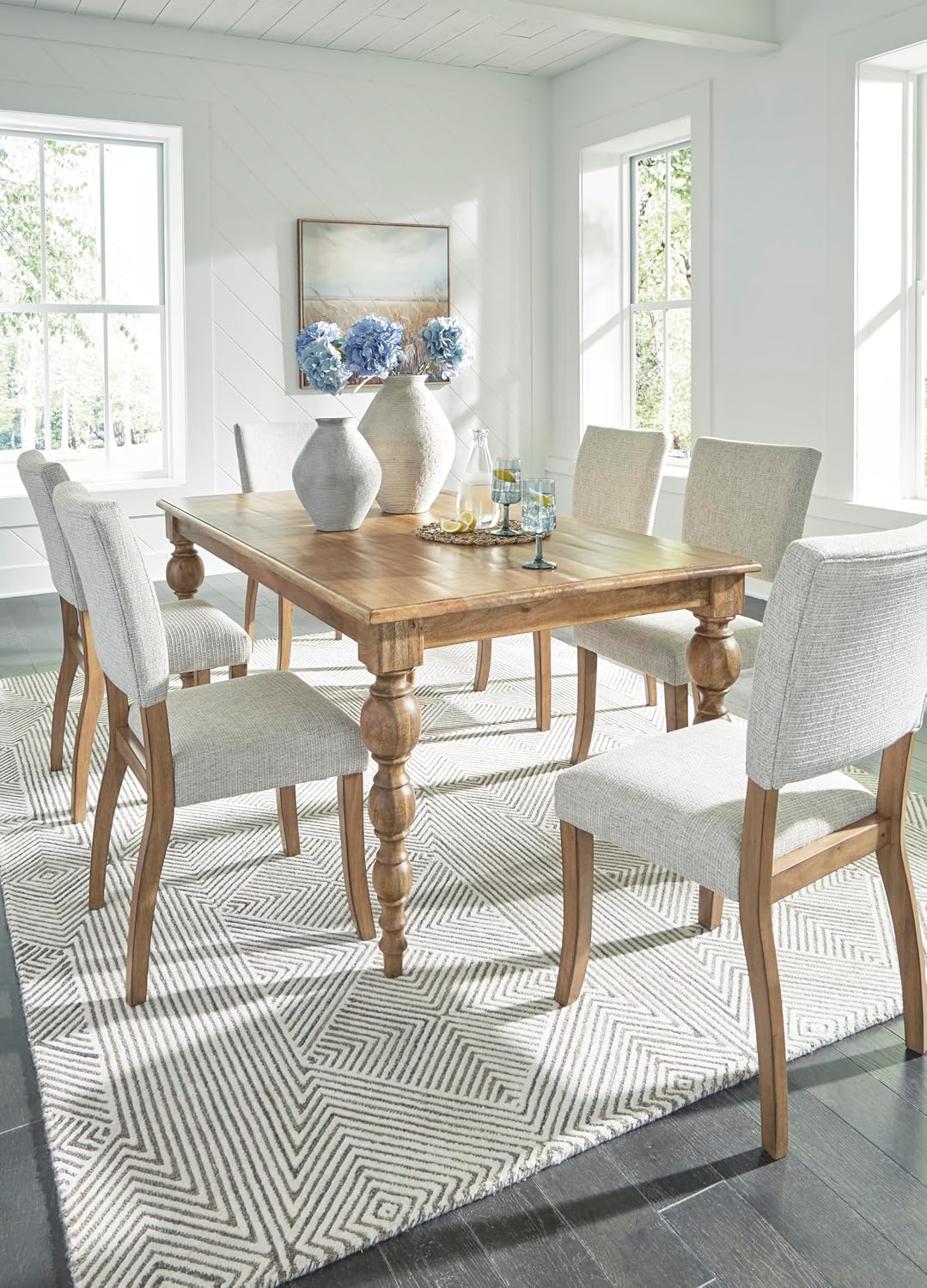 Signature Design by Ashley Rybergston Casual Dining Table with 4 Legs, Light Brown