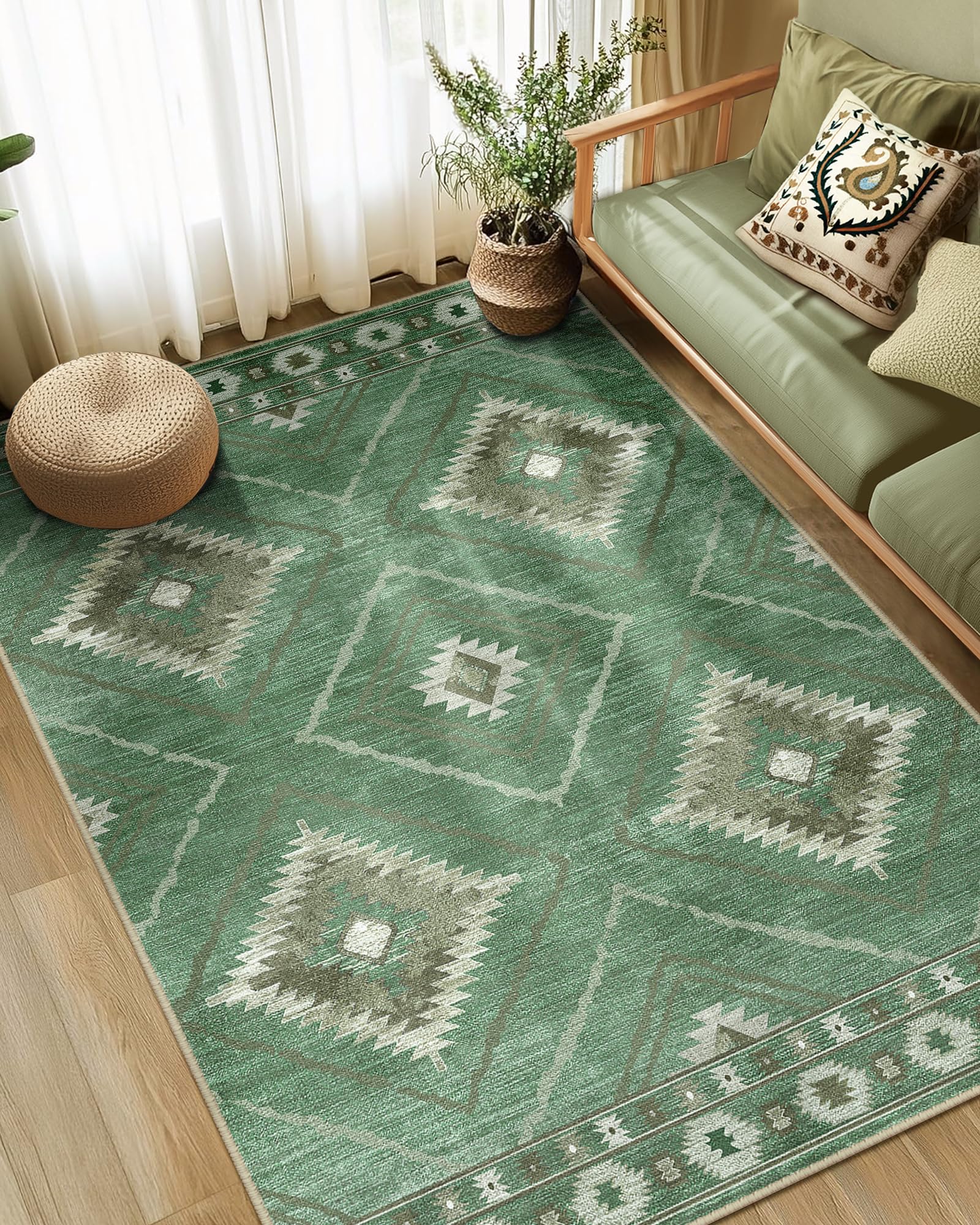 BESTSWEETIE Area Rug 2x3 Rug Machine Washable Non-Slip Low Pile Print Pattern Western Rug for Living Room Bedroom Entryway Tribal Series-Abstract/Cowhide