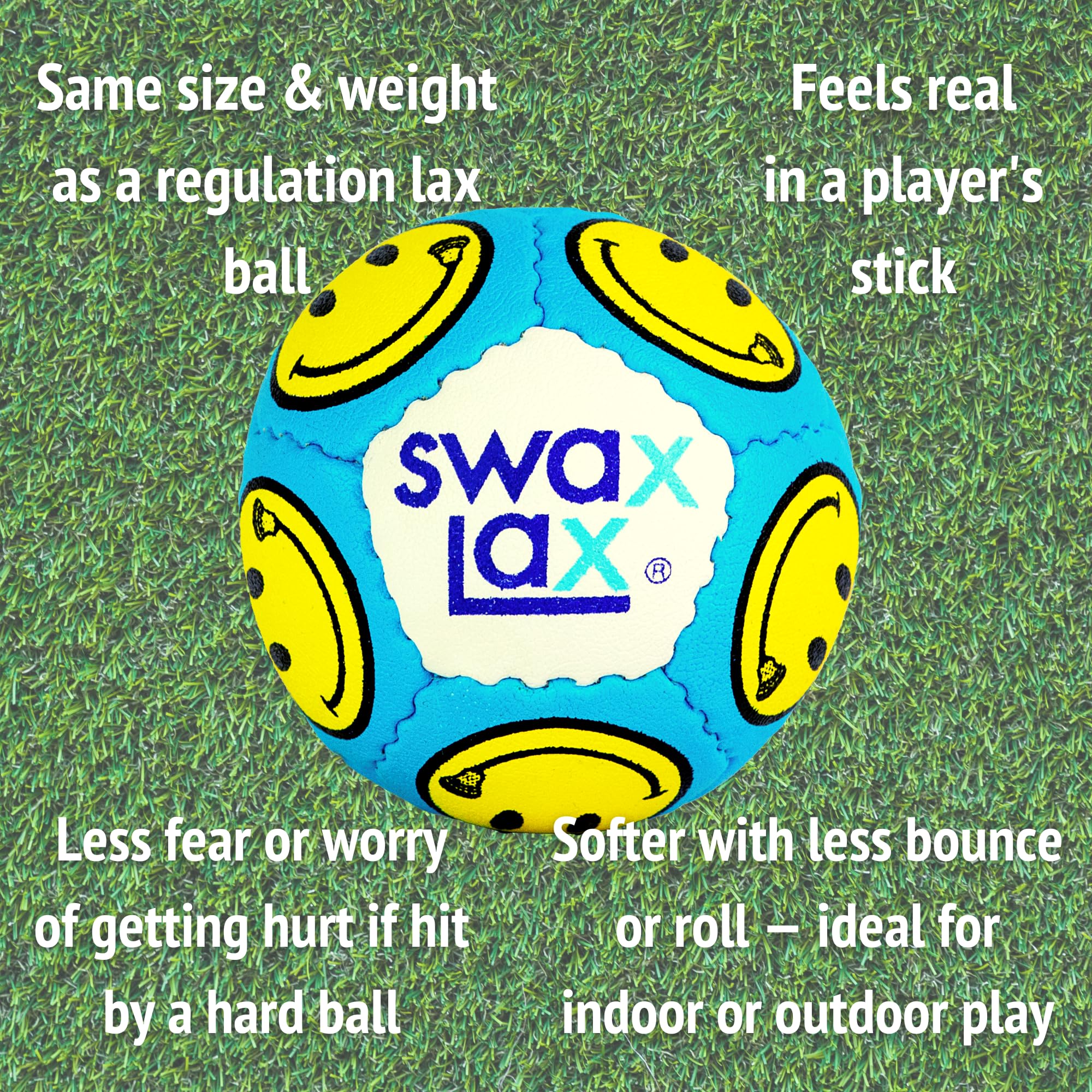 SWAX LAX Lacrosse Training Ball - Indoor Outdoor Practice Less Bounce & Rebounds