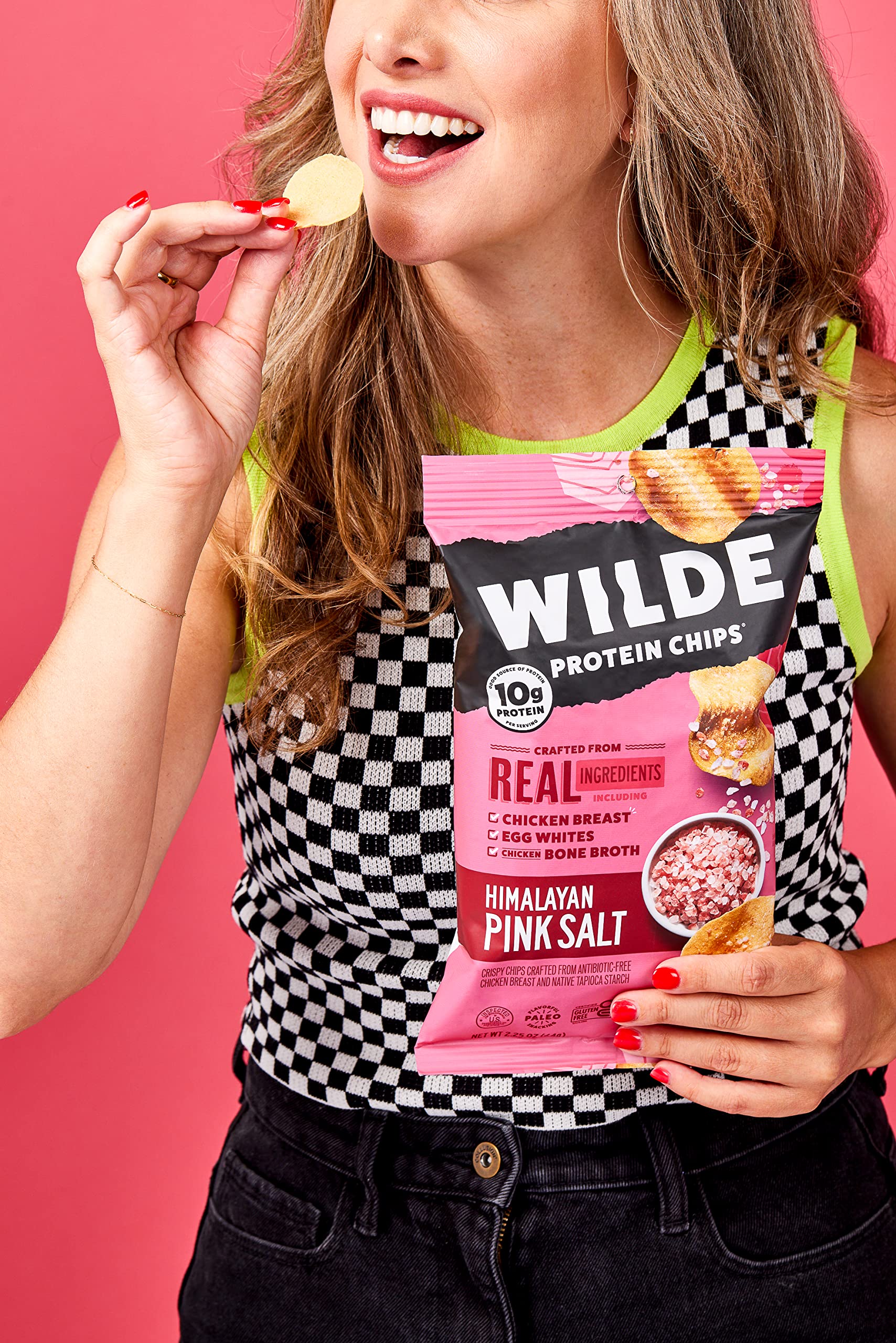 WILDE Protein Chips Barbeque, Thin and Crispy High Protein Snacks, Keto Friendly, Low Carb Chips, Real Ingredients, 1.34oz (Pack of 8)