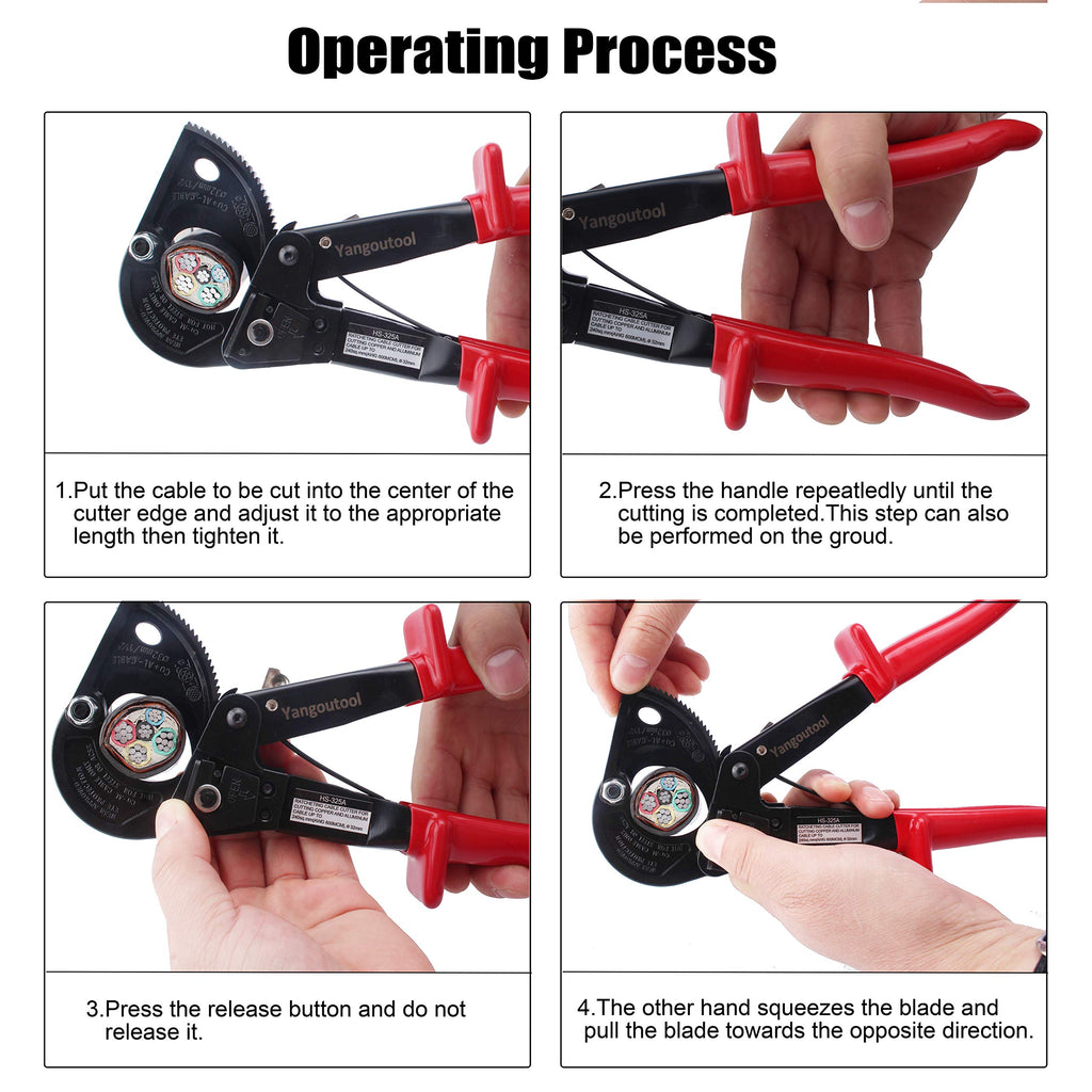 Yangoutool Heavy-Duty Ratcheting Cable Cutters for Large Copper, Aluminum, and Armored Cables - J40 Wire Cutter up to 300 mm², Electrical Wire Cutting Tool