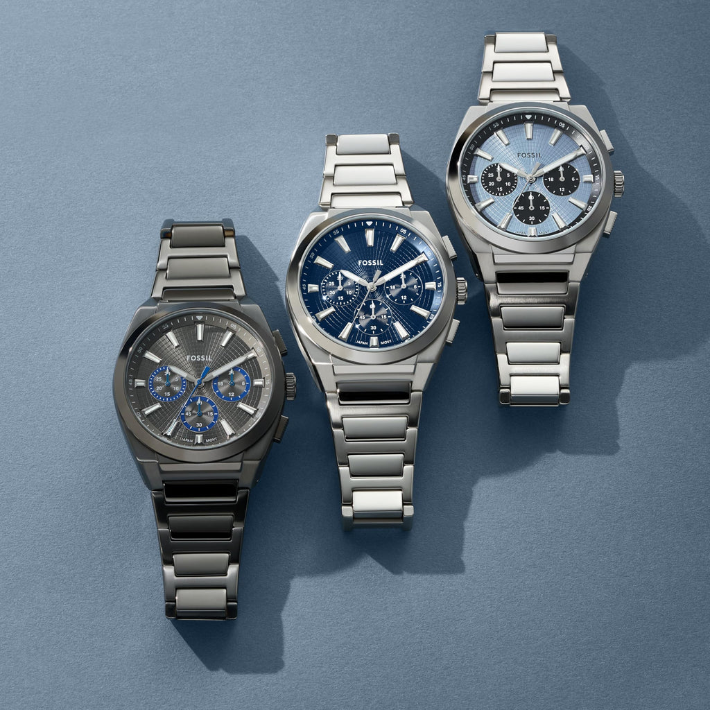 Fossil Men's Everett Quartz Stainless Steel Watch, Three-Hand Watch for Men