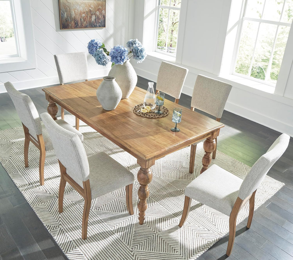 Signature Design by Ashley Rybergston Casual Dining Table with 4 Legs, Light Brown