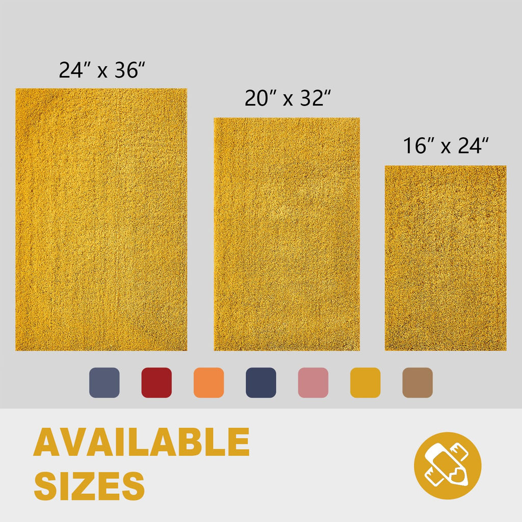 CozeCube Circle Fleece Bath mats for Bathroom, Fluffy Absorbent, Melange Quick Dry Microfiber Bath Rugs, Non Slip Washable Shower Mat Gifts, Brown, 24" X 16"