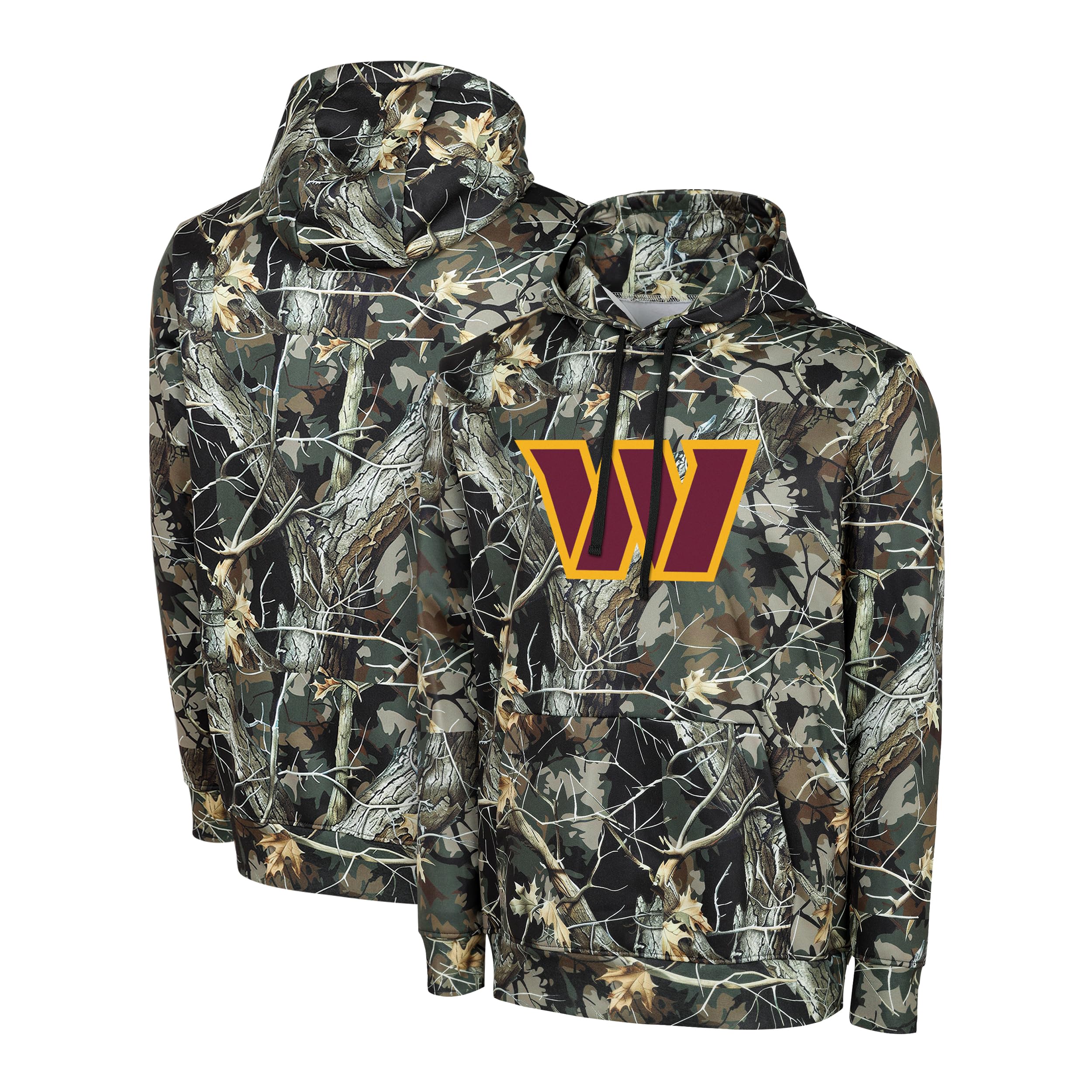 FOCO NFL Men's Official Sideline Hunter Camo Primary Logo Performance Pullover Hoodie Sweatshirt
