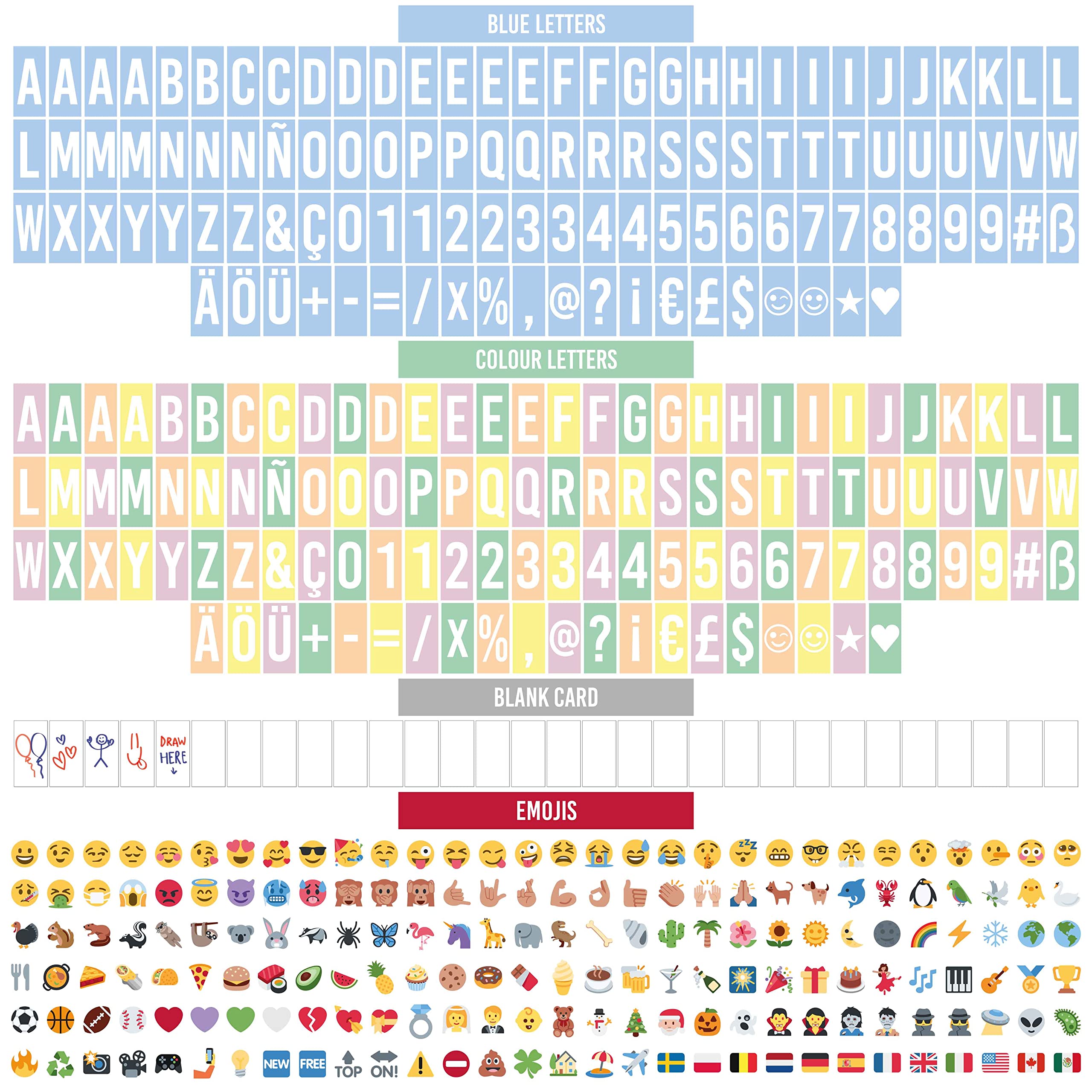 BONNYCO Blue Cinema Light Box with 400 Letters, Emojis and 2 Markers. Led Light Box Boy Bedroom Decor, Baby Shower. Cinema Led Sign Letters Board Gifts for Boys, Children for Birthdays Christmas