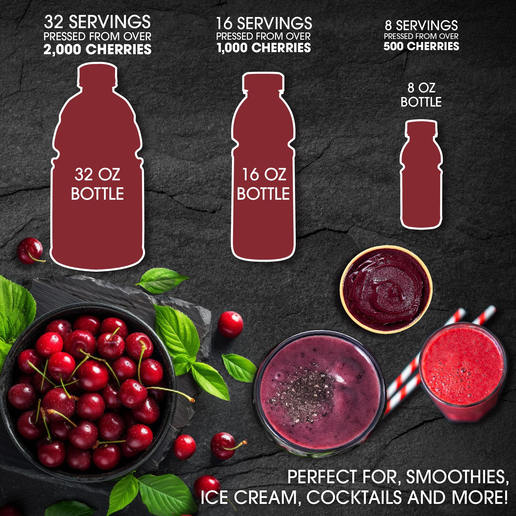 Cherry Bay Orchards Tart Cherry Concentrate - All Natural Juice to Promote Healthy Sleep, 16oz Bottle - Gluten Free, Natural Antioxidants, No Added Sugar or Preservatives