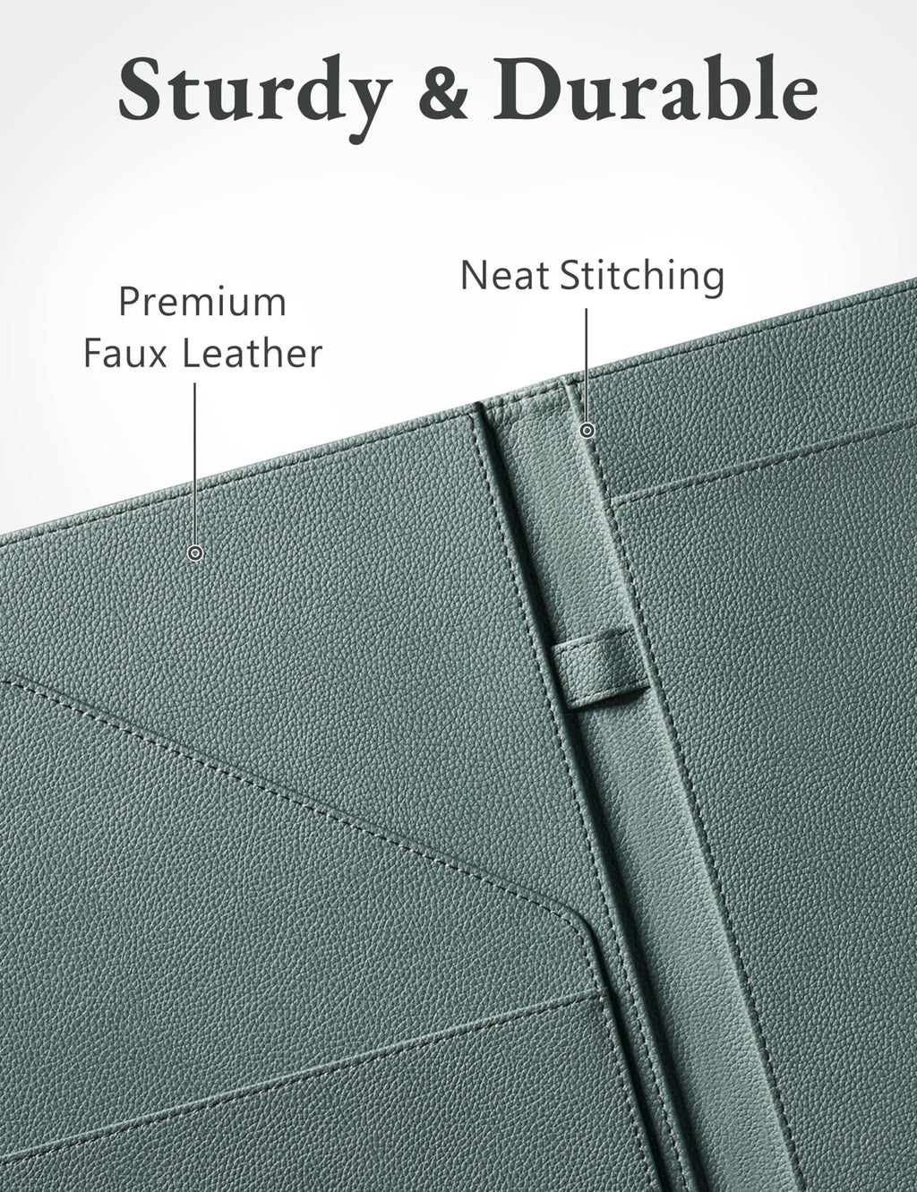 Padfolio Portfolio Resume Folder with Pocket, Premium Faux Leather Interview Writing Legal Pads Document Organizer Portfolio with Business Card Holder (Black)