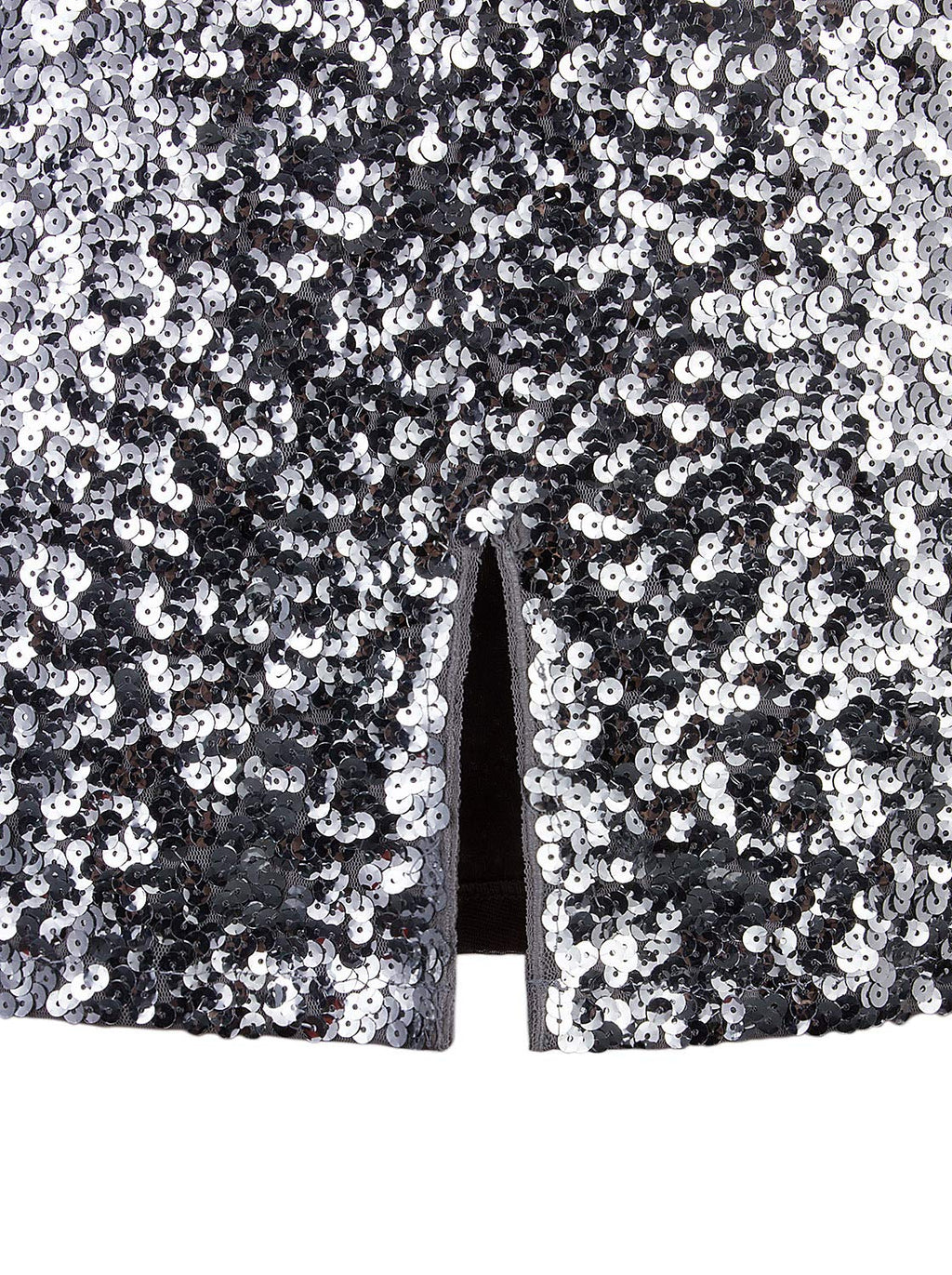 Vijiv Women's Sequin Skirt Midi High Waist Elegant Stretchy Sparkle Side Slit Pencil Skirt Party Cocktail