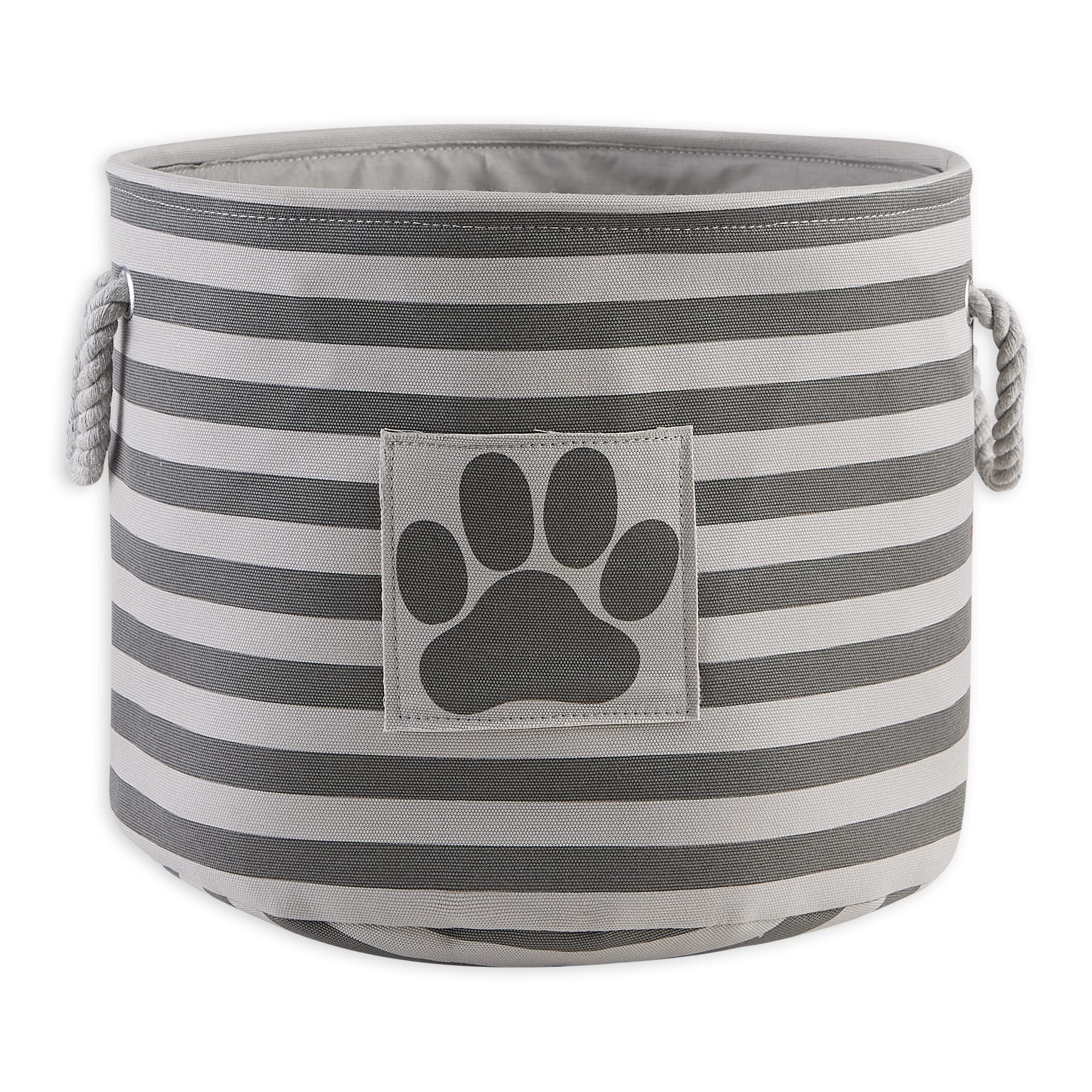 Bone Dry Pet Storage Collection Striped Paw Patch Bin, Aqua, Small Rectangle