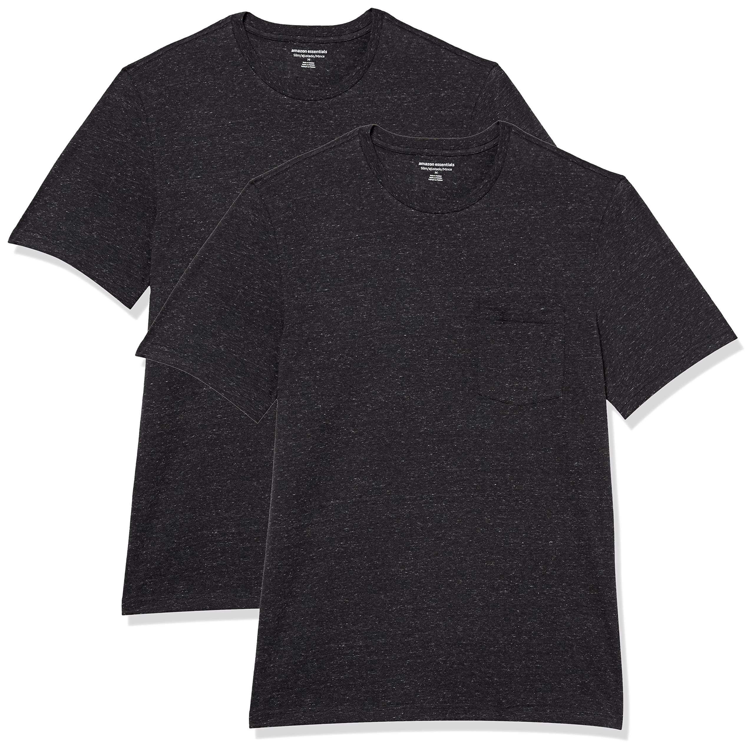 Amazon Essentials Men's Short-Sleeve Crewneck Pocket T-Shirts, Pack of 2