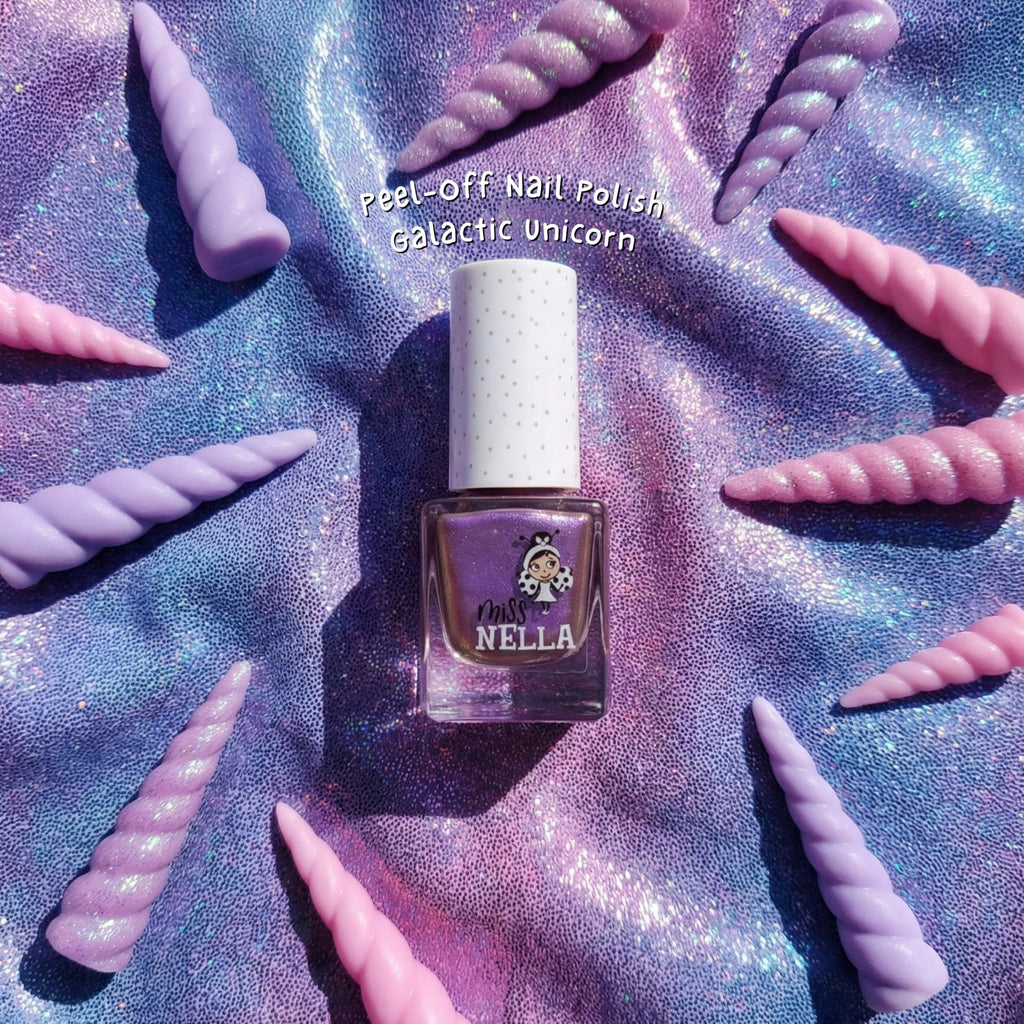 MISS NELLA ABRACADABRA – Safe Special sparkly pink Nail Polish for Kids, Non-Toxic & Odor Free Formula for Children and Toddlers, Natural Water Based for Easy Peel Off (Abracadabra)