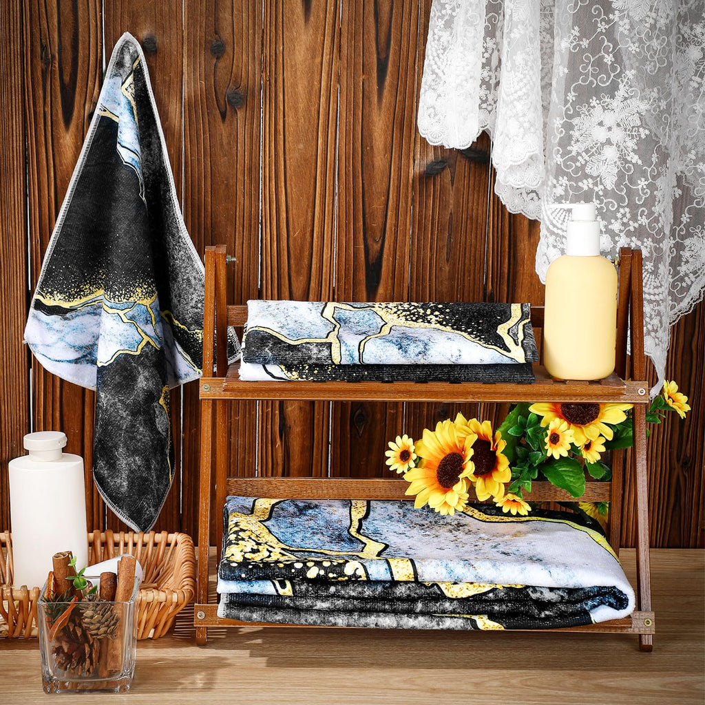 Preboun 3 Pack Christmas Gnome Bathroom Towels Set - Christmas Tree Hand Towels, Winter Snowflake Bath Towels, Soft Absorbent Dish Towels for Bathroom, Kitchen, Home, Hotel, Beach, Gym, Spa