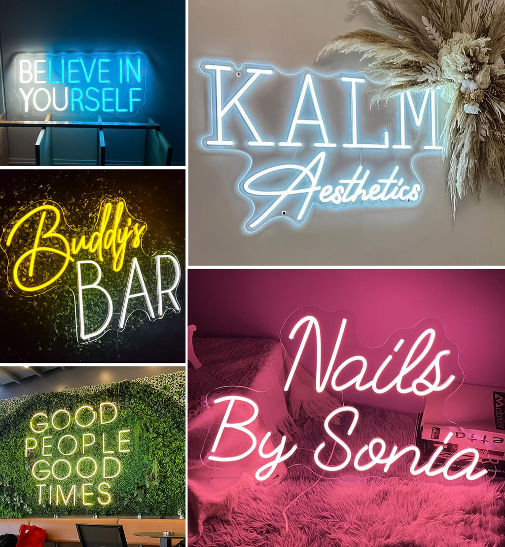CIONAOR Custom Neon Sign, Personalized UV Printed LED Backlit Illuminated Sign Customizable for Business LoGo, Salon Beauty Nail Studios Light Up Name Metal Sign, Images Neon Lighting Customized