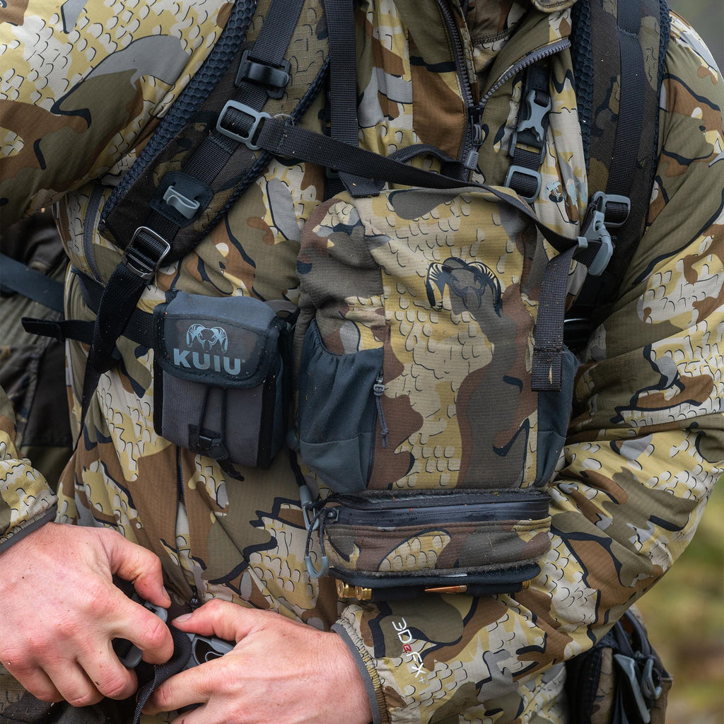 KUIU PRO Bino Harness – Waterproof, Adjustable, One-Hand Lid, Custom Foam Shims, Hydration Rig Compatible Binocular Harness