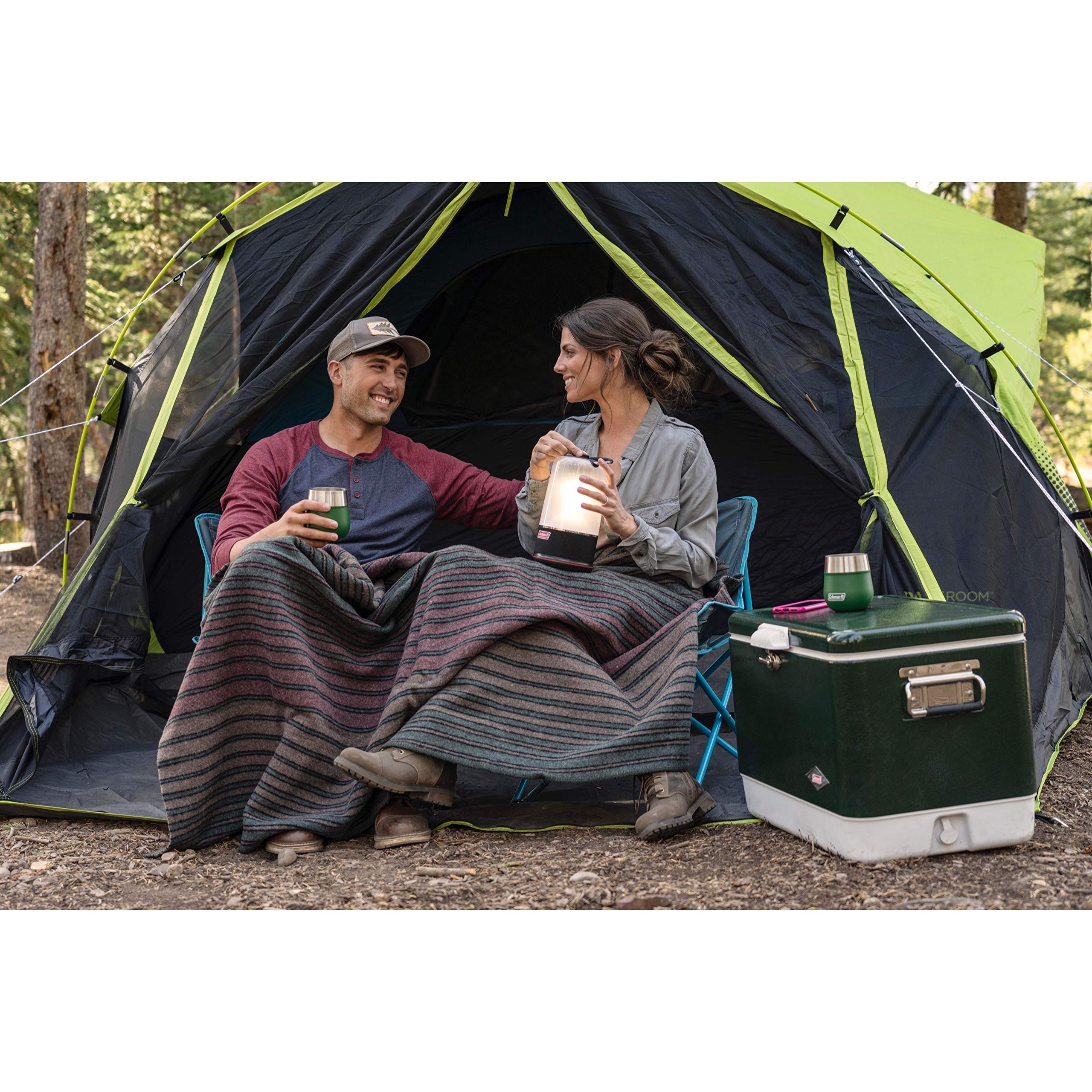 Coleman Carlsbad Dark Room Tent with Screened Porch, 4/6 Person Tent Blocks 90% of Sunlight to Keep Inside Cool, Weatherproof Shelter with Easy Setup