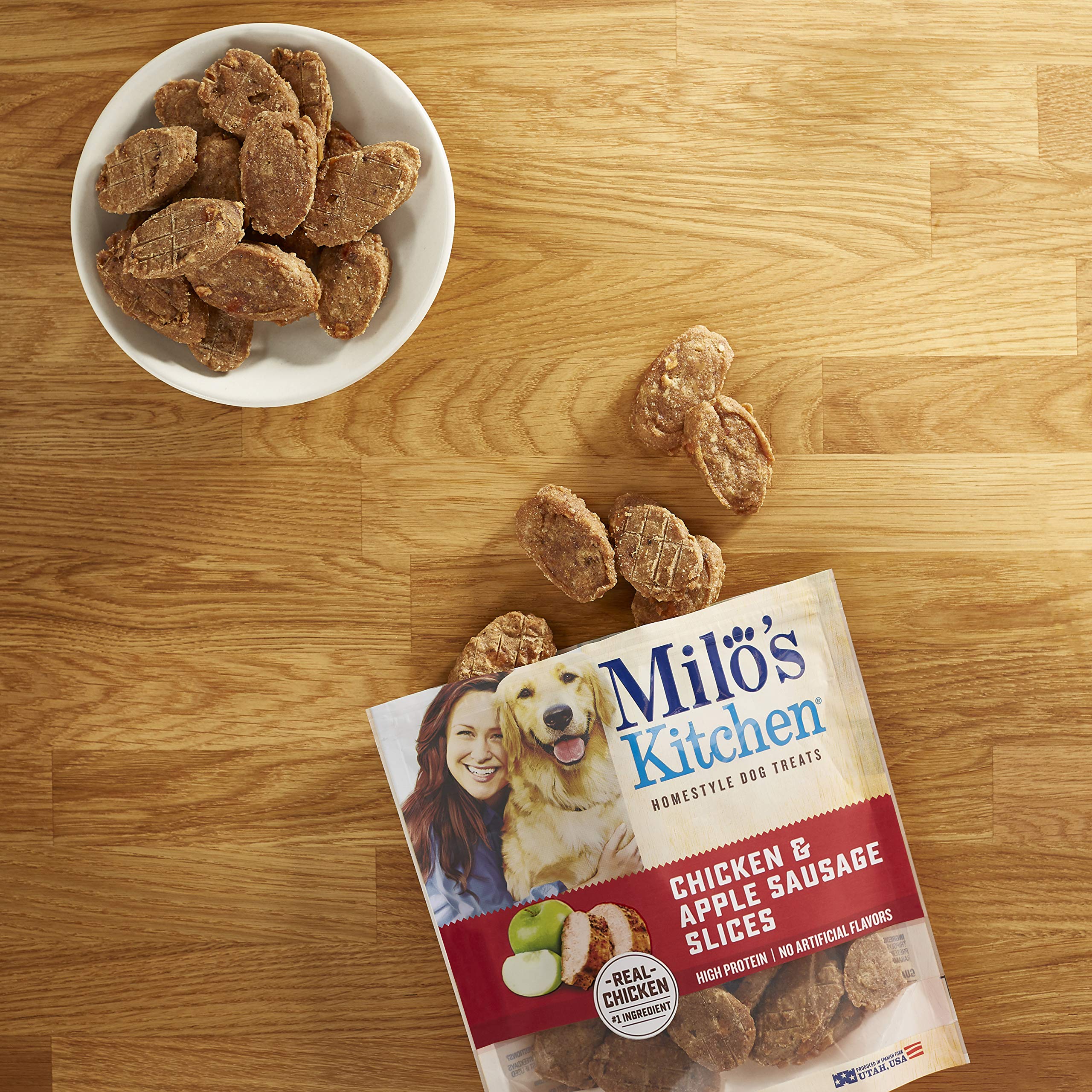 Milo's Kitchen Homestyle Dog Treats, Beef Sausage Slices, 10 Ounce, High Protein, No Artificial Flavors