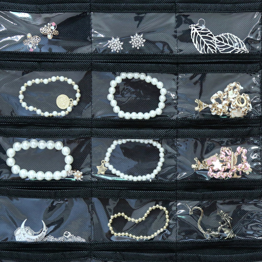 BB Brotrade Hanging Jewelry Organizer,Accessories Organizer,80 Pocket Organizer for Holding Jewelries（Beige）