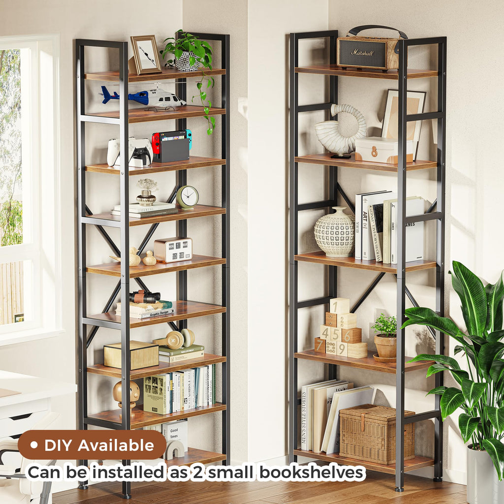 SUPERJARE Triple Bookshelf, Bookcase with 11 Open Display Shelves, Wide Book Shelf Book Case for Home & Office, 4 Tier, Black