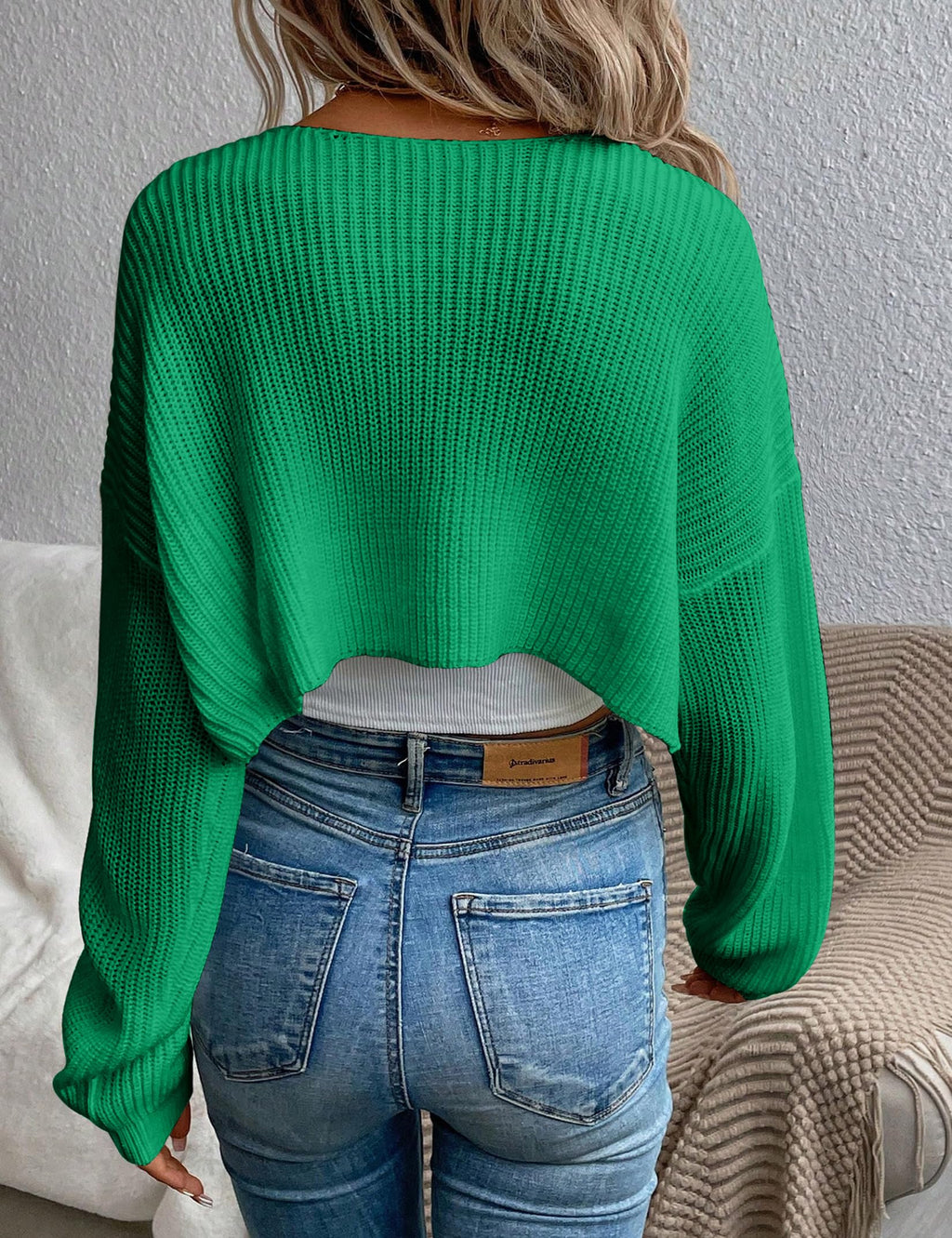 Women's Cardigan Shrugs Long Sleeve Knit Cropped Bolero Shrug Open Front Casual Cardigans for Dresses