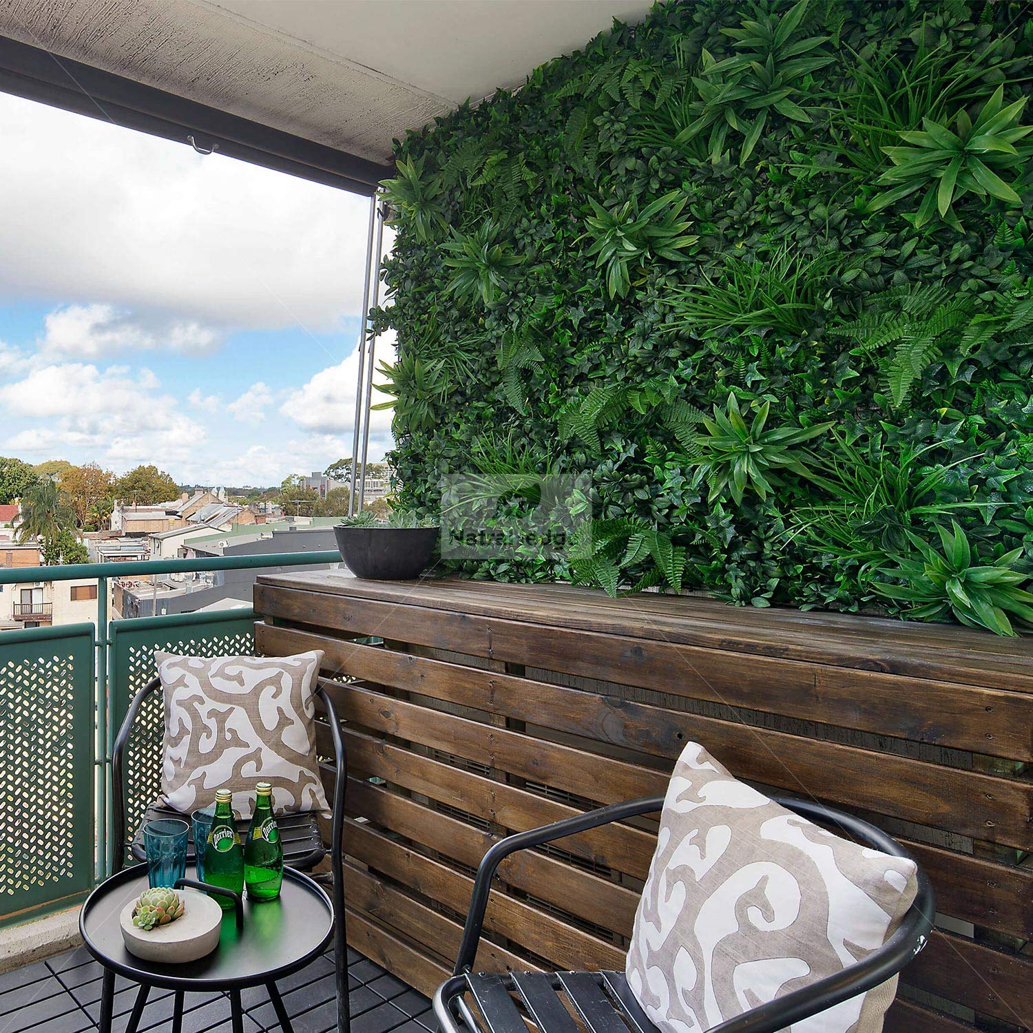 NatraHedge 20''X40'' Artificial Kauai Living Wall Grass Wall Decor, 5Pcs (28SqFt) Hedge Leaf Grass Panels for Indoor, Outdoor, Garden and Balcony Privacy Fence Screen