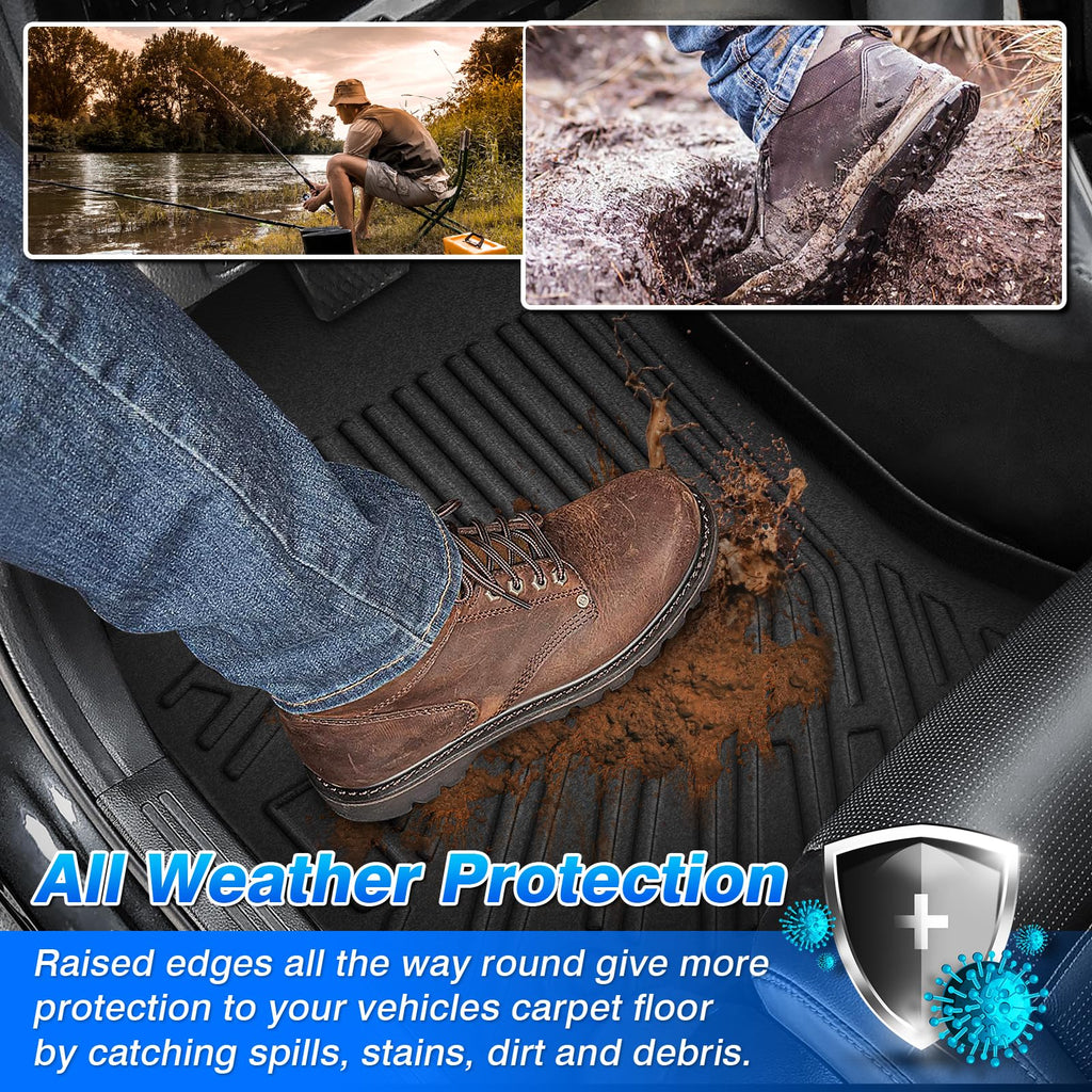 Cartist Floor Mats Compatible with Kia EV6 2022 2023 2024 2025 2026 Accessories All Weather Floor Liner Front & Rear 2 Rows Car Carpet Protection TPE Odorless