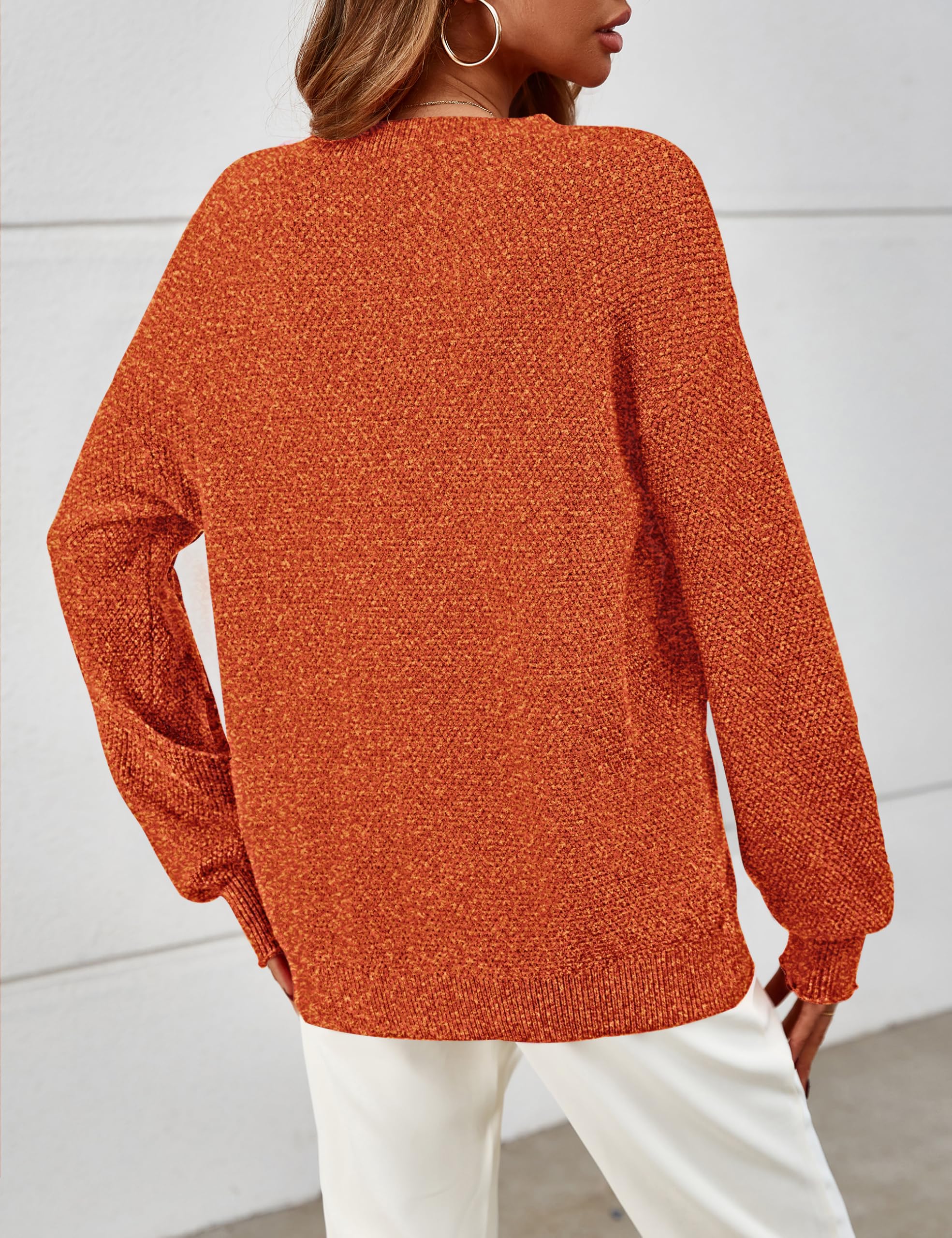 MEROKEETY Sweaters for Women Fall Winter 2026 Oversized Pullover Spring Crew Neck Long Sleeve Heathered Knit Tops