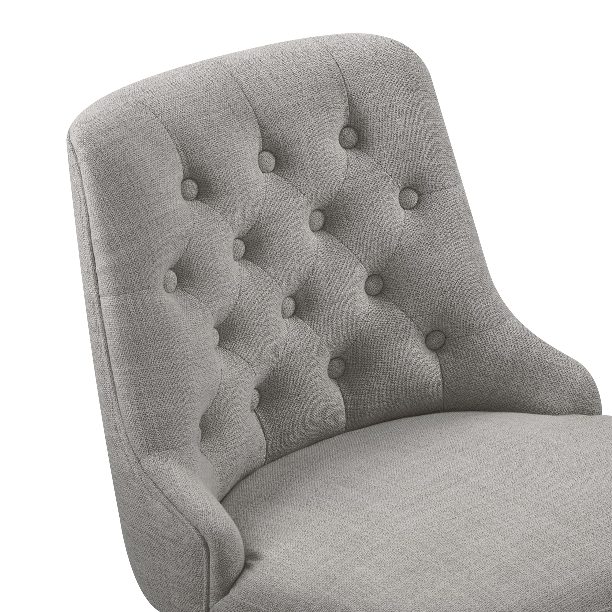 Watson & Whitely Counter Height Bar Stools, Performance Fabric Upholstered Modern Swivel Barstool with Back, Solid Wood Legs, 26" H Seat, Flint Grey