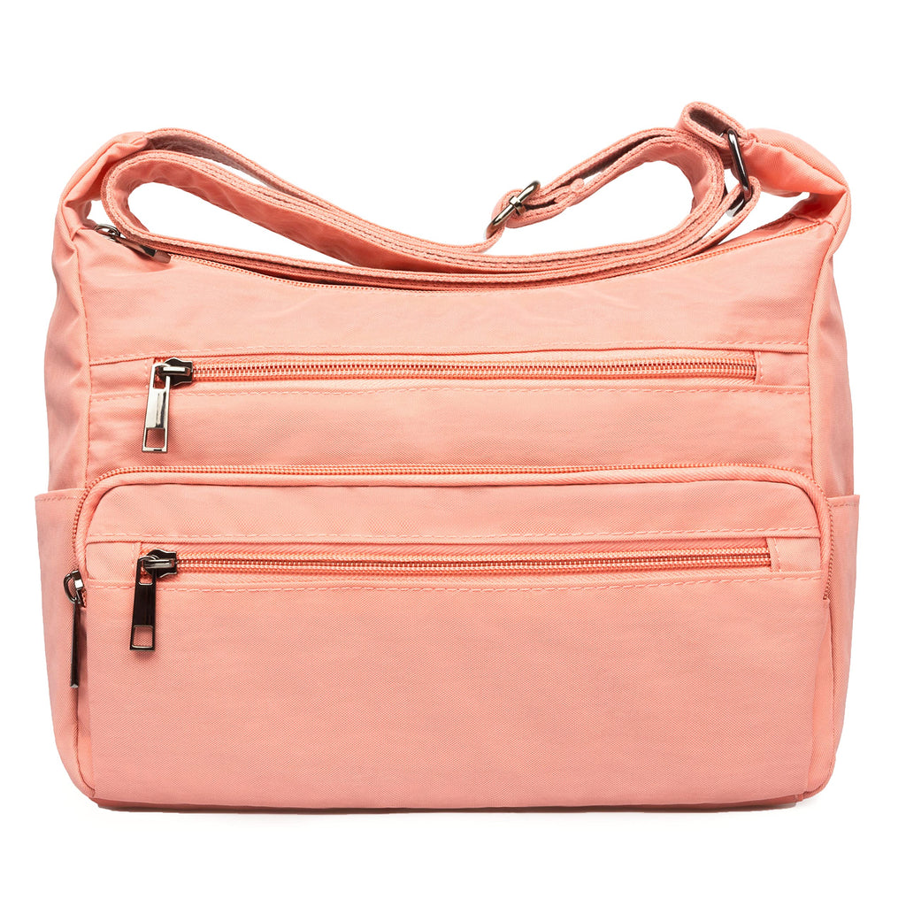 VOLGANIK ROCK RFID Purses for Women Fabric Nylon Multi Pocket Crossbody Bag Ladies Travel Handbag