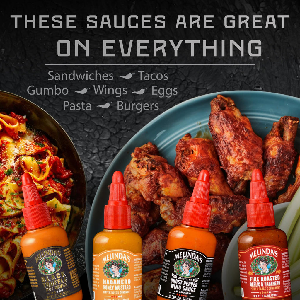 Melinda’s Mini Hot Sauce Variety Pack - 10 Pack (2 Oz Each) - Gourmet Gift Set with Travel Friendly Mini Hot Sauce Bottles in 10+ Possible Flavors