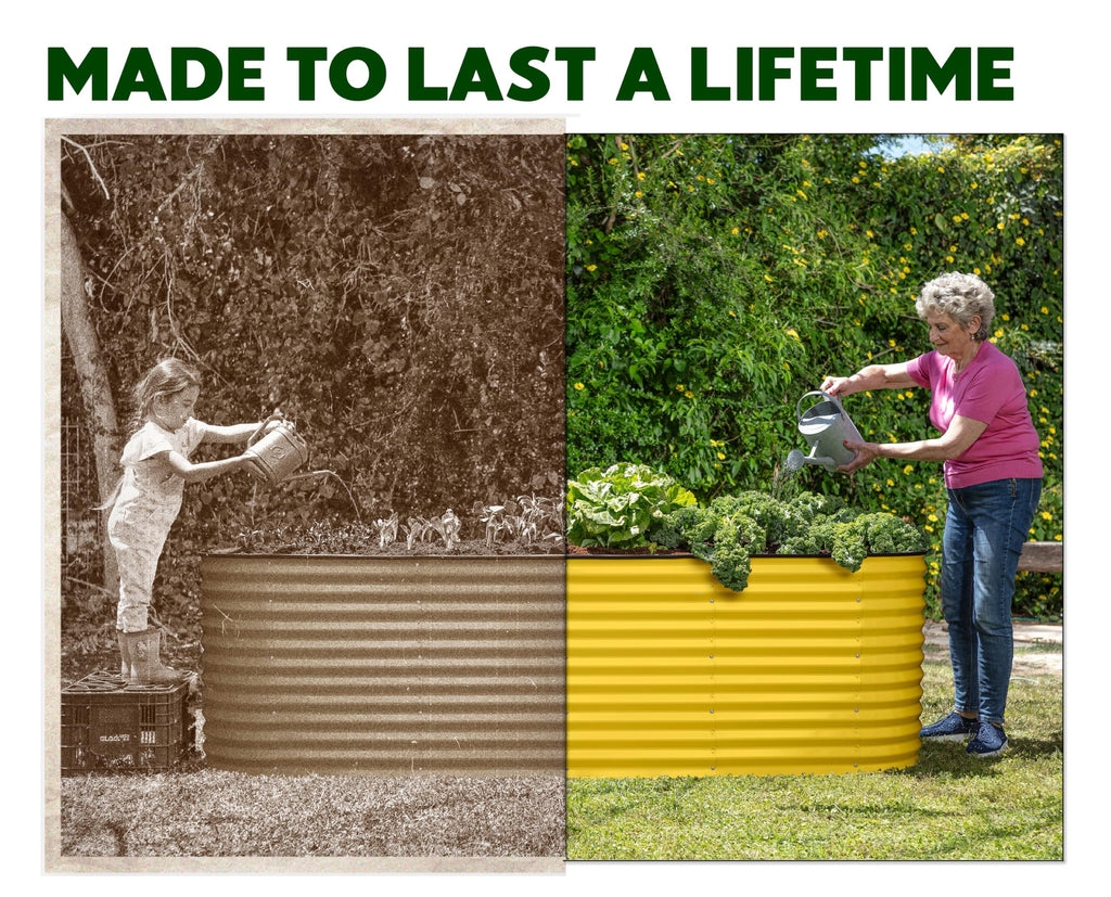 9-in-1 Galvanized Steel Raised Garden Bed // 8×2×1.5 ft Modular Planter for Gardening, Vegetables, Flowers // 18" Tall Metal Raised Garden Beds Outdoor (Dark Green) // Patented Design Planter Box