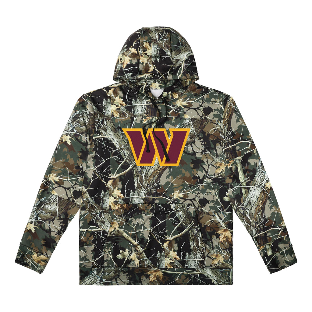 FOCO NFL Men's Official Sideline Hunter Camo Primary Logo Performance Pullover Hoodie Sweatshirt
