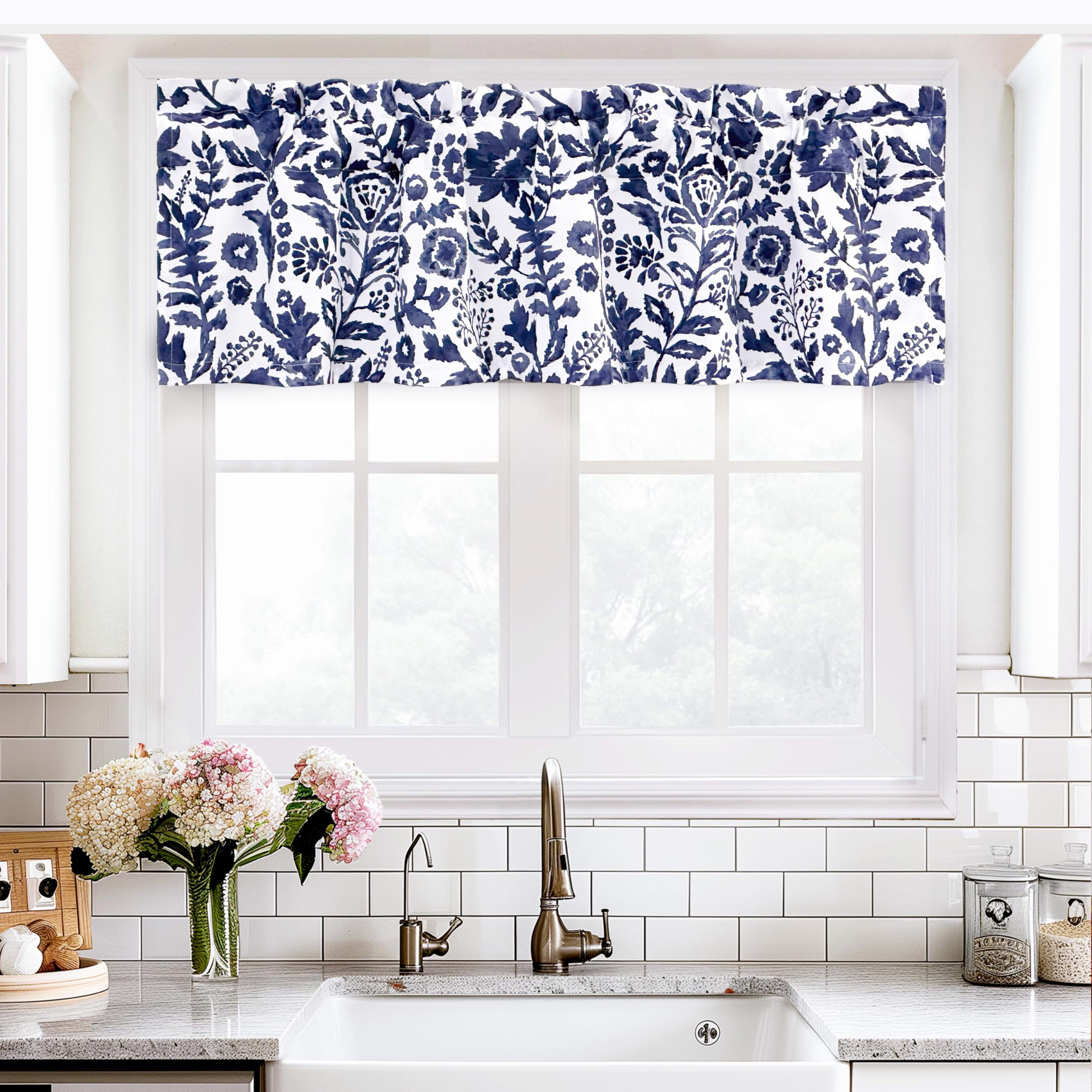 DriftAway Julia Lined Valance Double Layer Thermal Insulated Room Darkening Blackout Valances 3 Inch Rod Pocket Window Valance for Bathroom Living Room 52 Inch by 18 Inch Blush